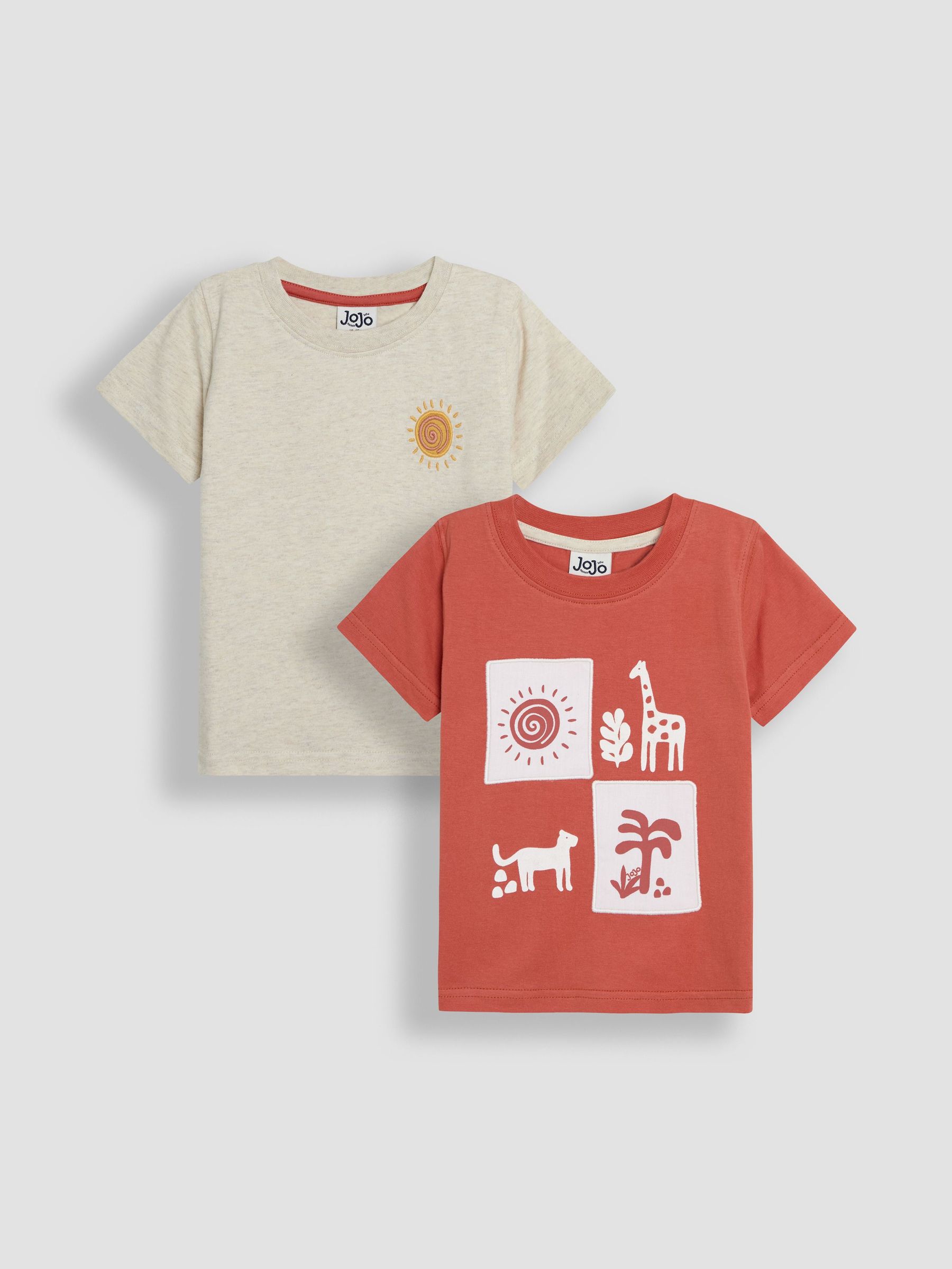 Orange Safari Graphic Printed & Plain T-Shirts 2 Pack (AU2226) | £20 - £23