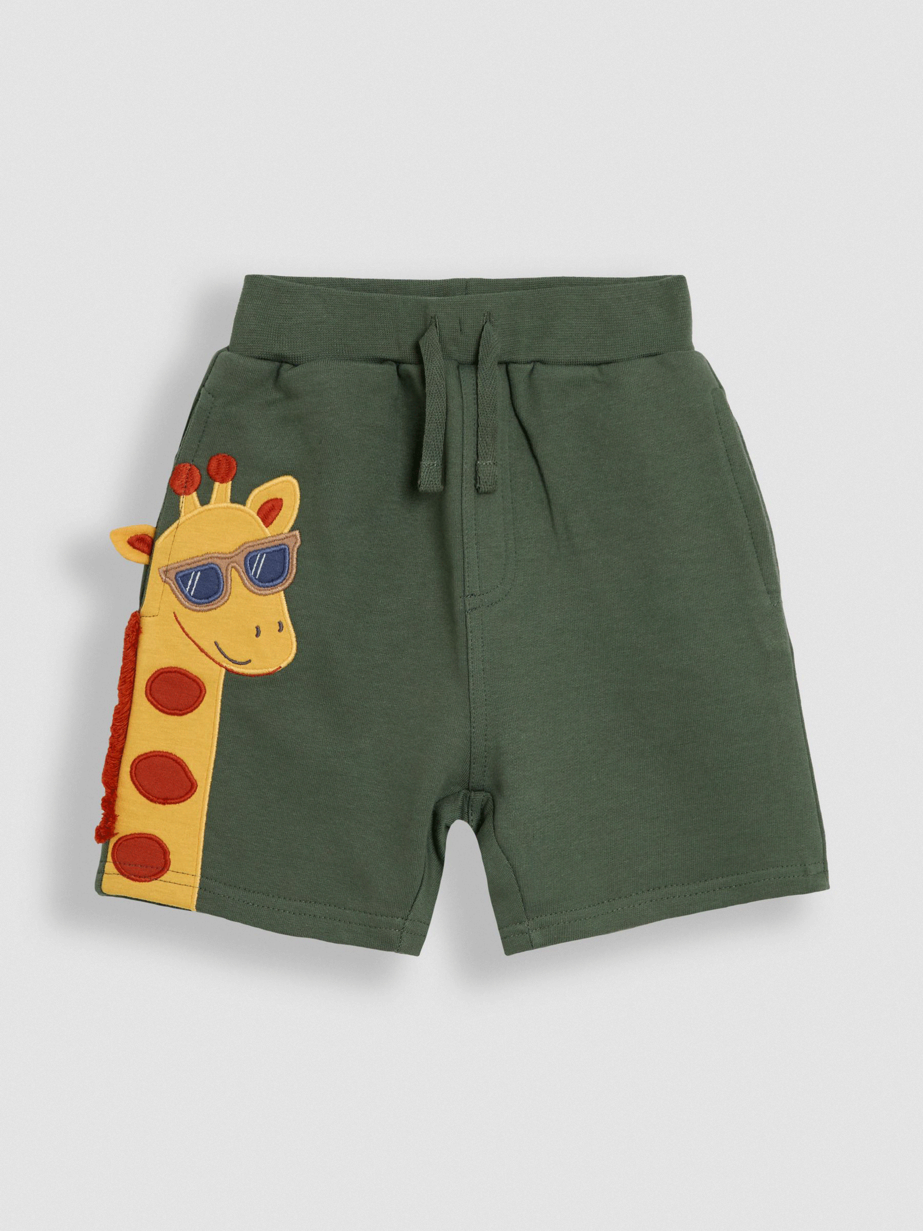 Khaki Giraffe Appliqué Shorts (AU2227) | £16 - £18