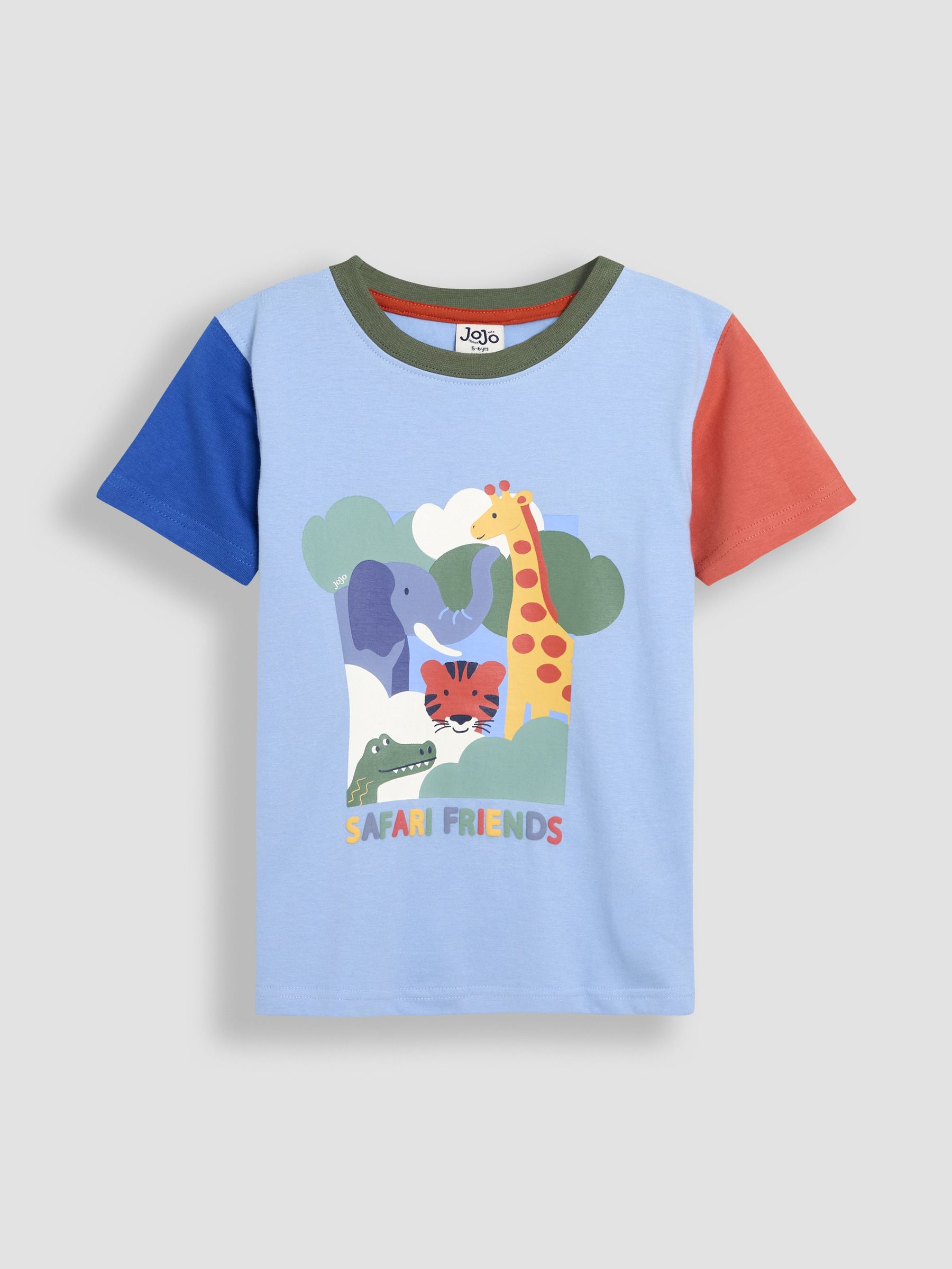 Blue Safari Scene 100% Cotton Printed T-Shirt (AU2233) | £13 - £15