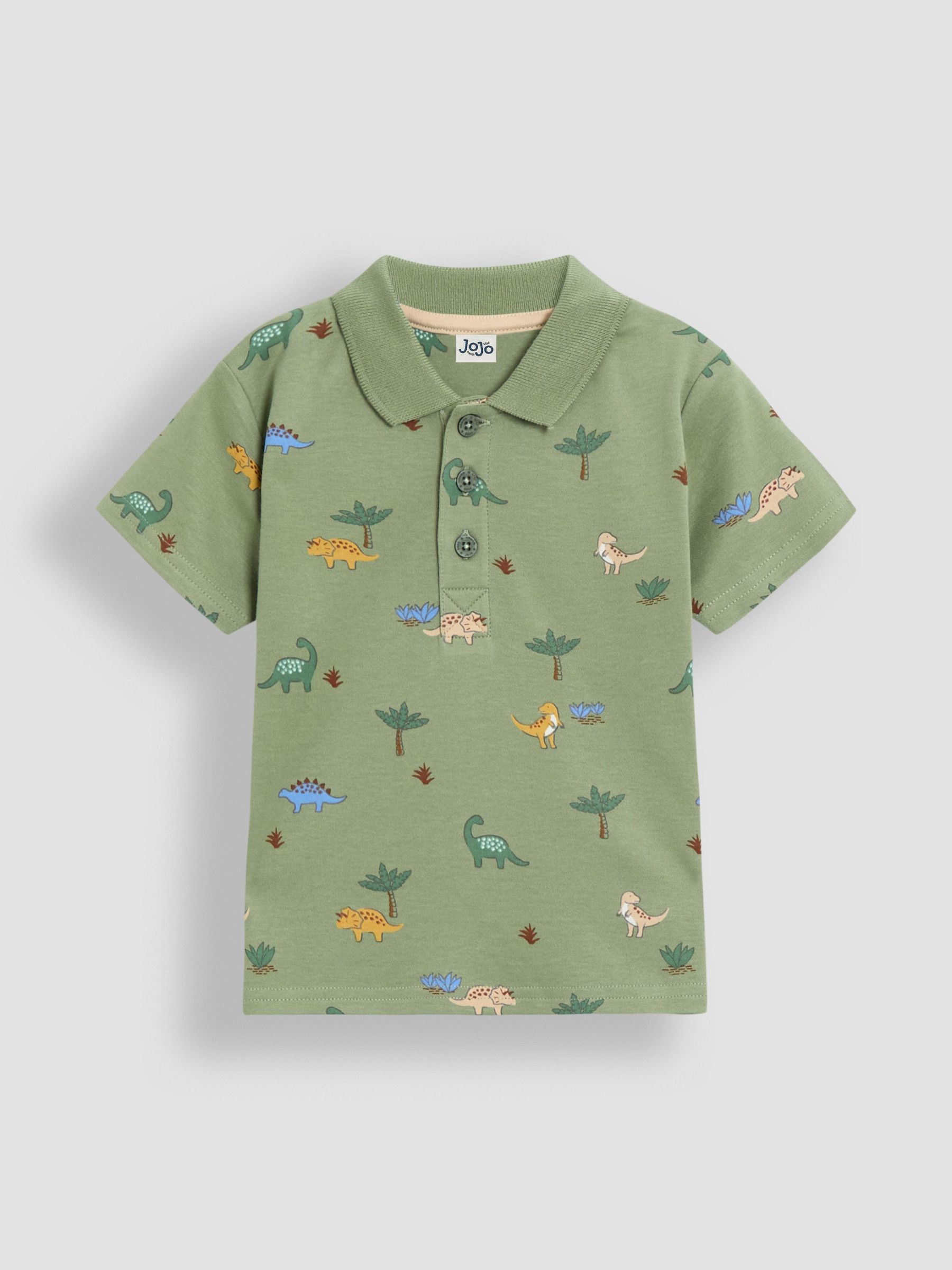 Green Dino Printed Polo Shirt (AU2237) | £16 - £19