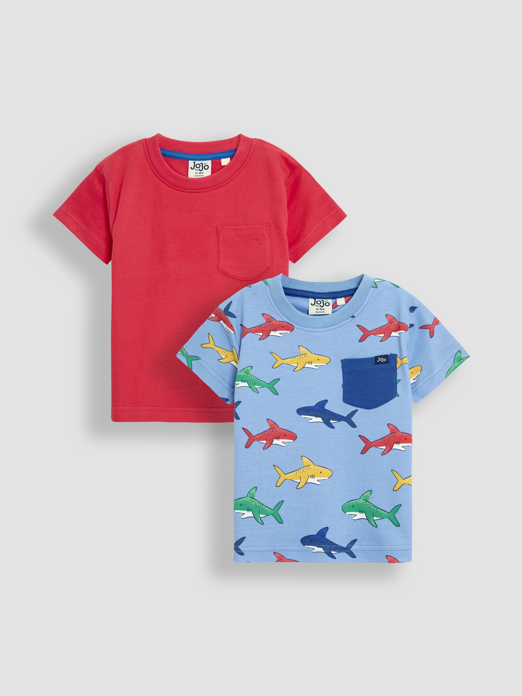 Blue Shark 100% Cotton Printed & Plain T-Shirts 2 Pack (AU2242) | £20 - £23