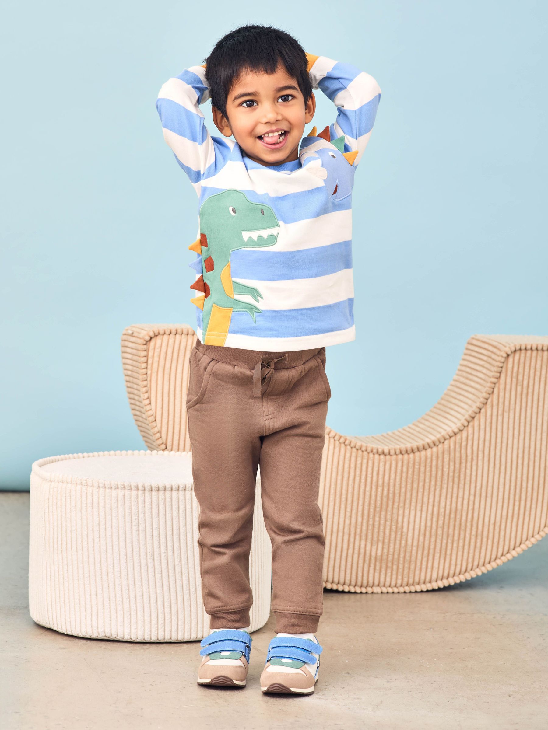 Blue Dinosaur 100% Cotton Appliqué Top (AU2253) | £17 - £20