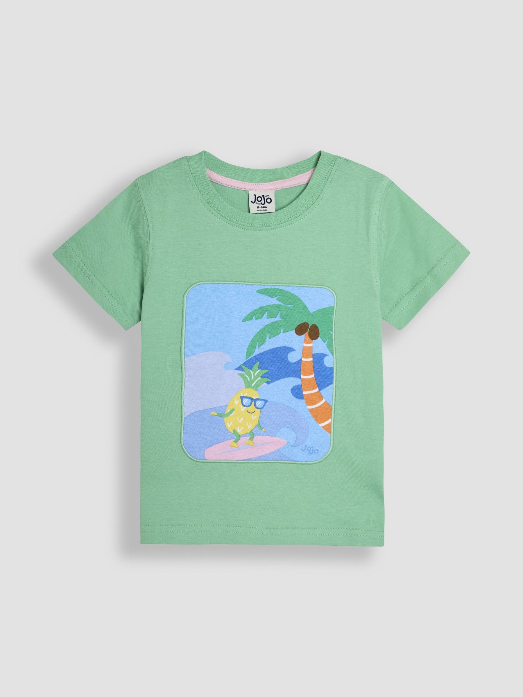 Green Surfing Pineapple Printed T-Shirt (AU2264) | £13 - £16