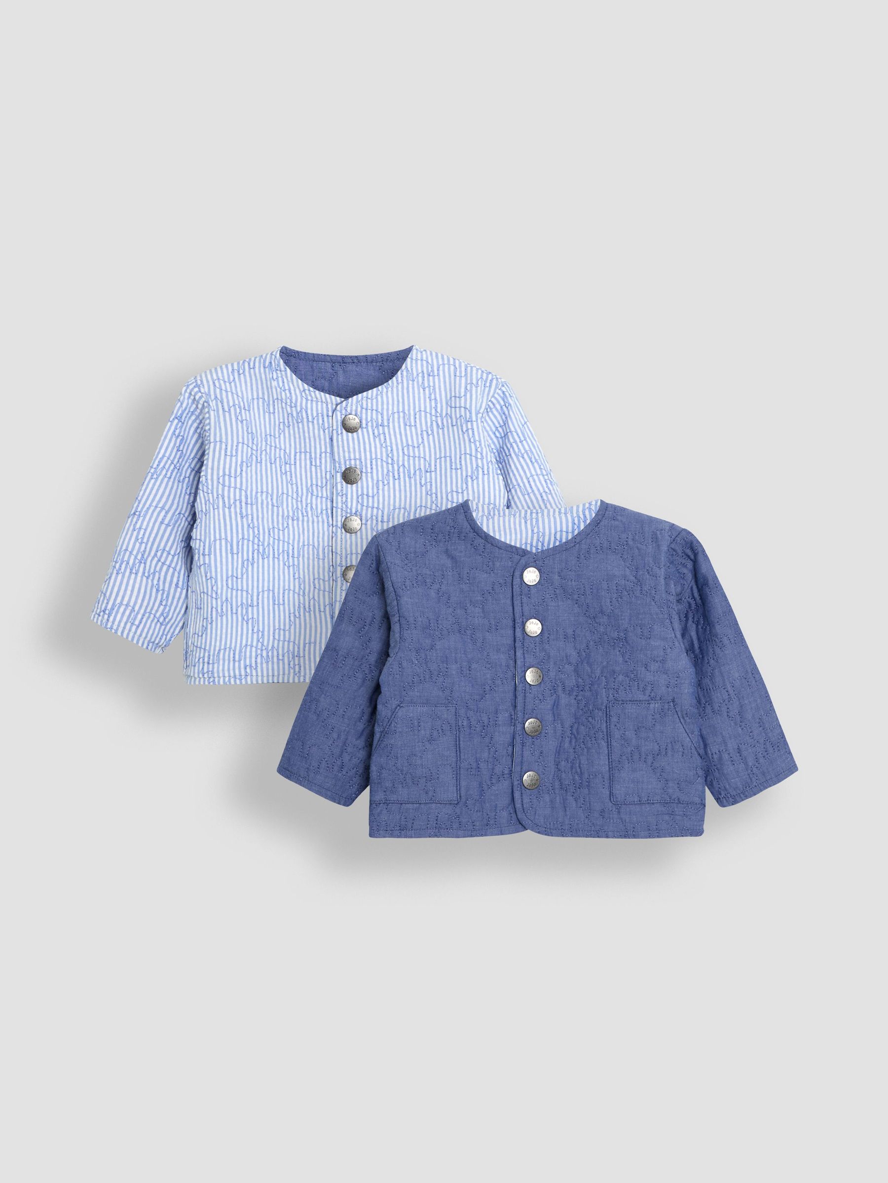 Denim Dino Quilted Reversible Jacket (AU2274) | £28 - £30