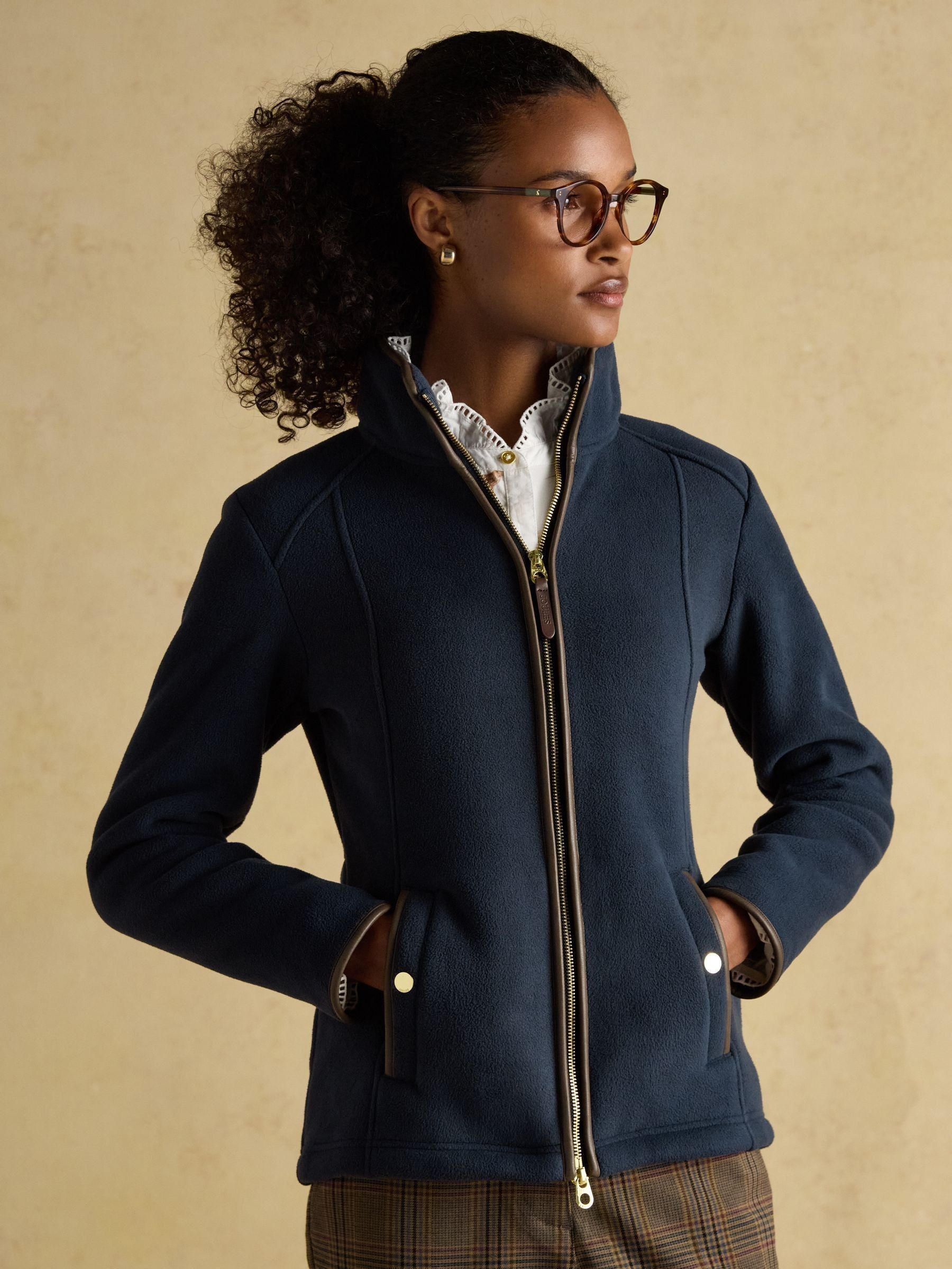 Heritage Navy Zip Through Fleece (AU2370) | £85