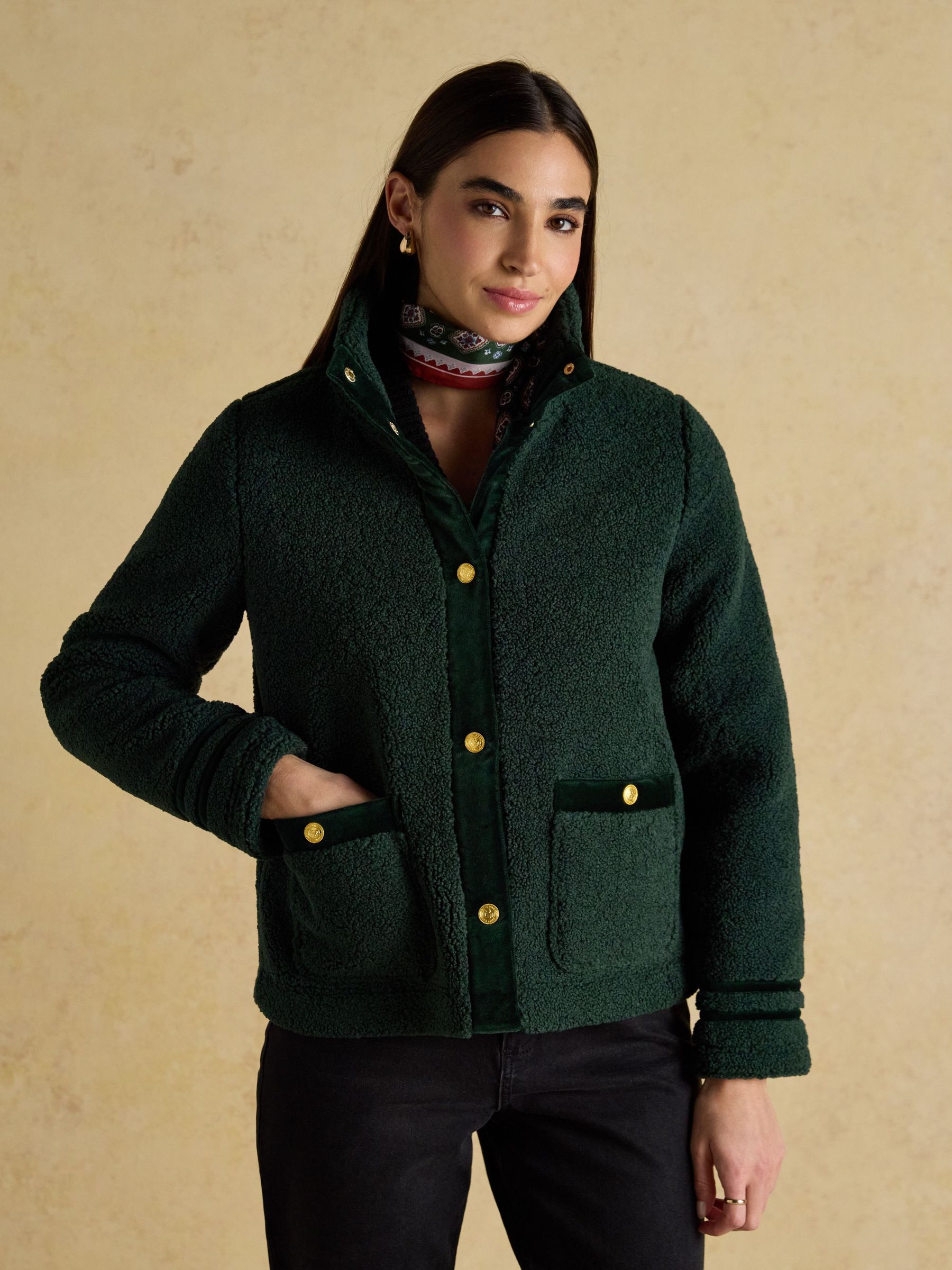 Fleur Emerald Green Fleece Jacket (AU2373) | £79