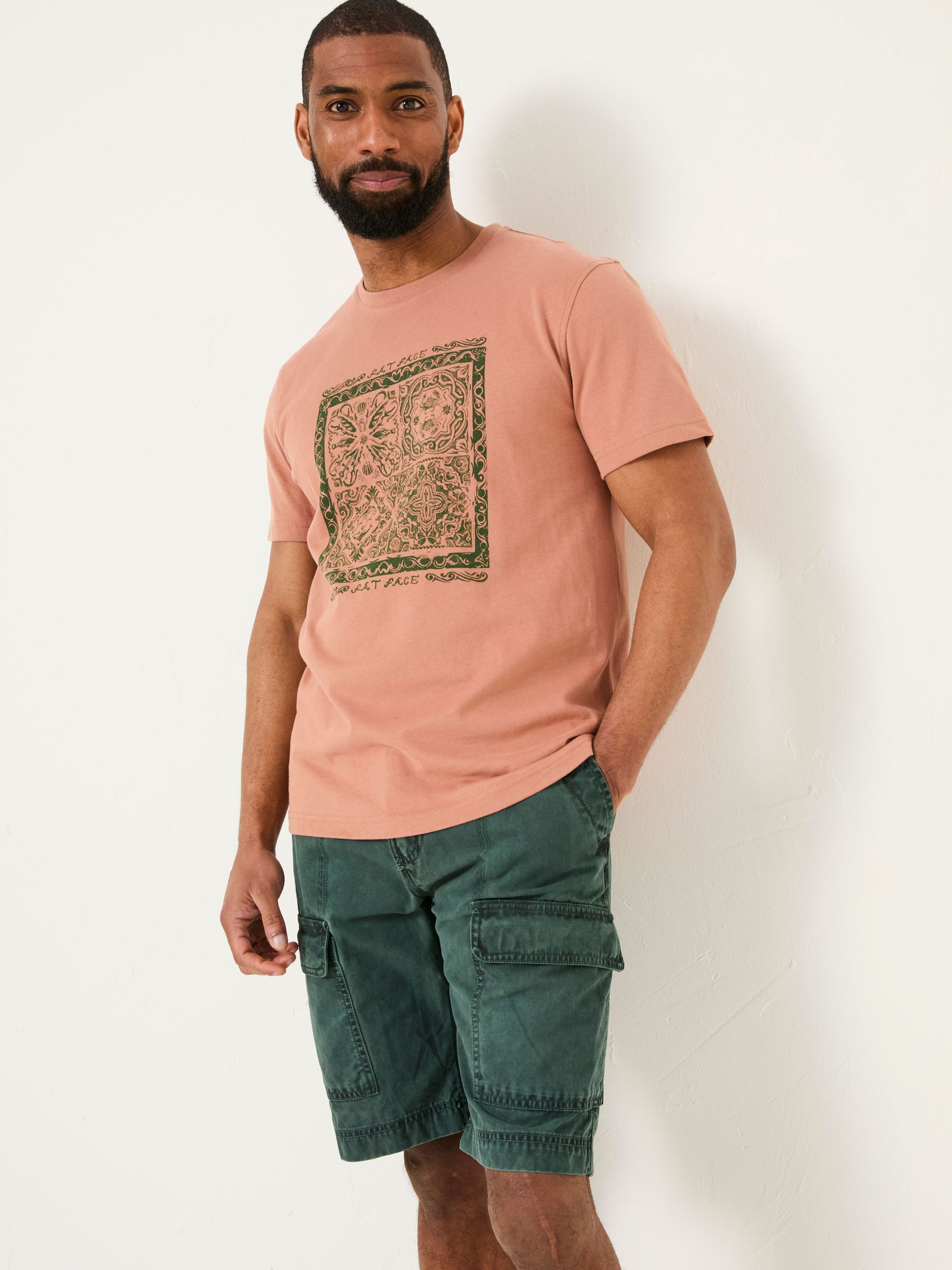 Dusky Pink Tile Print Tshirt (AU2568) | £28
