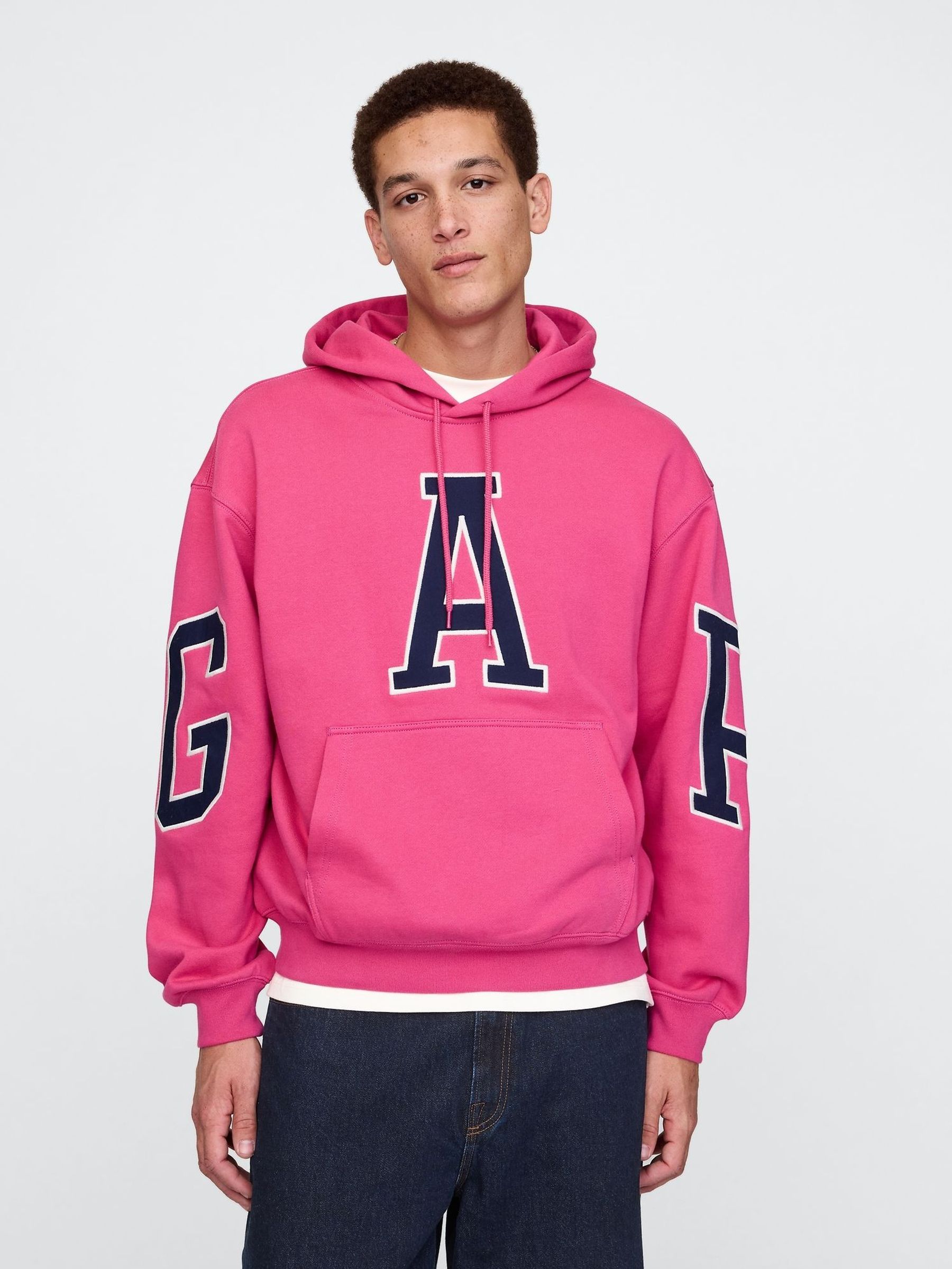 Pink Heavyweight Logo Hoodie (AU2795) | £90
