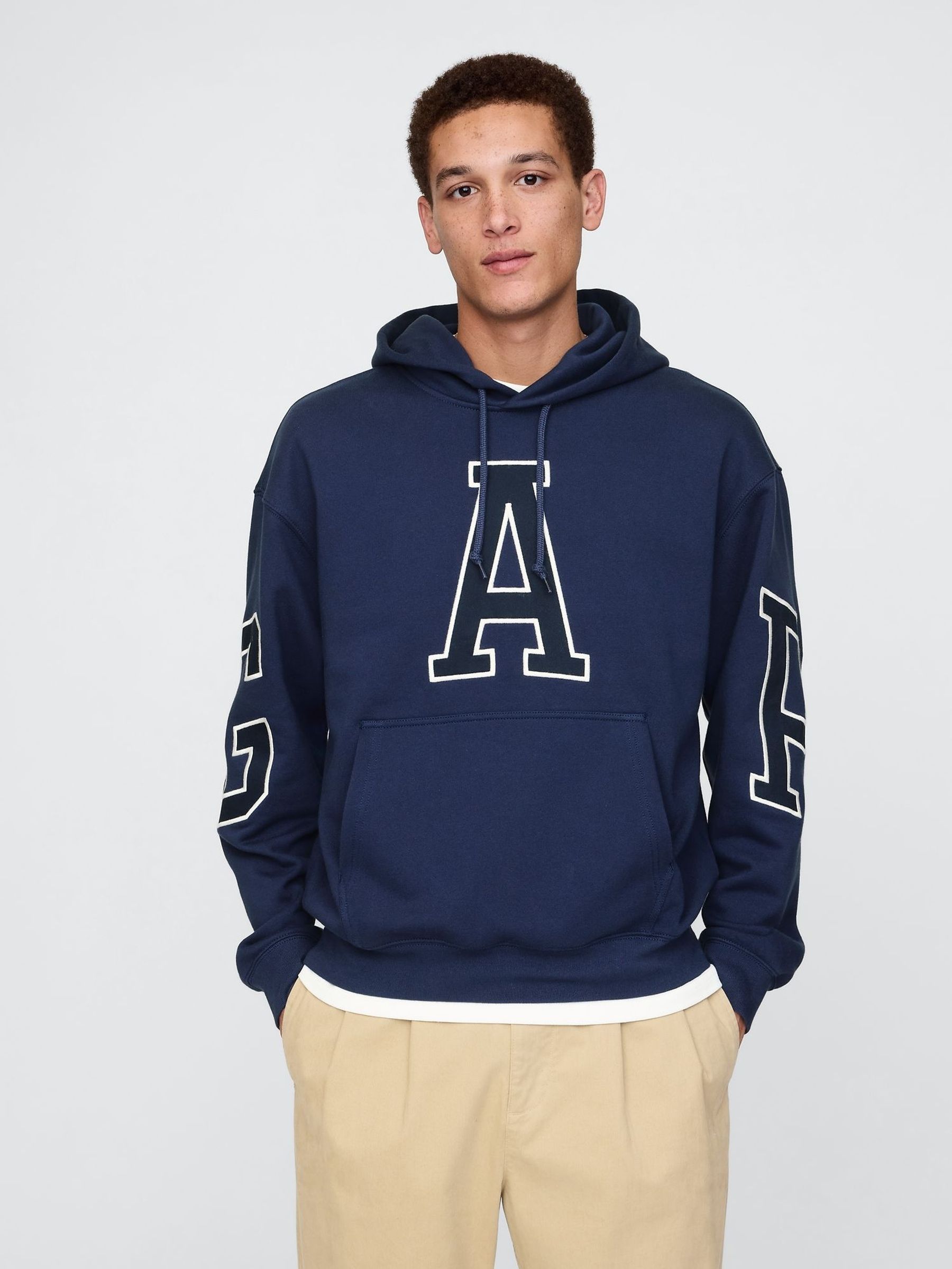 Blue Heavyweight Logo Hoodie (AU2800) | £90
