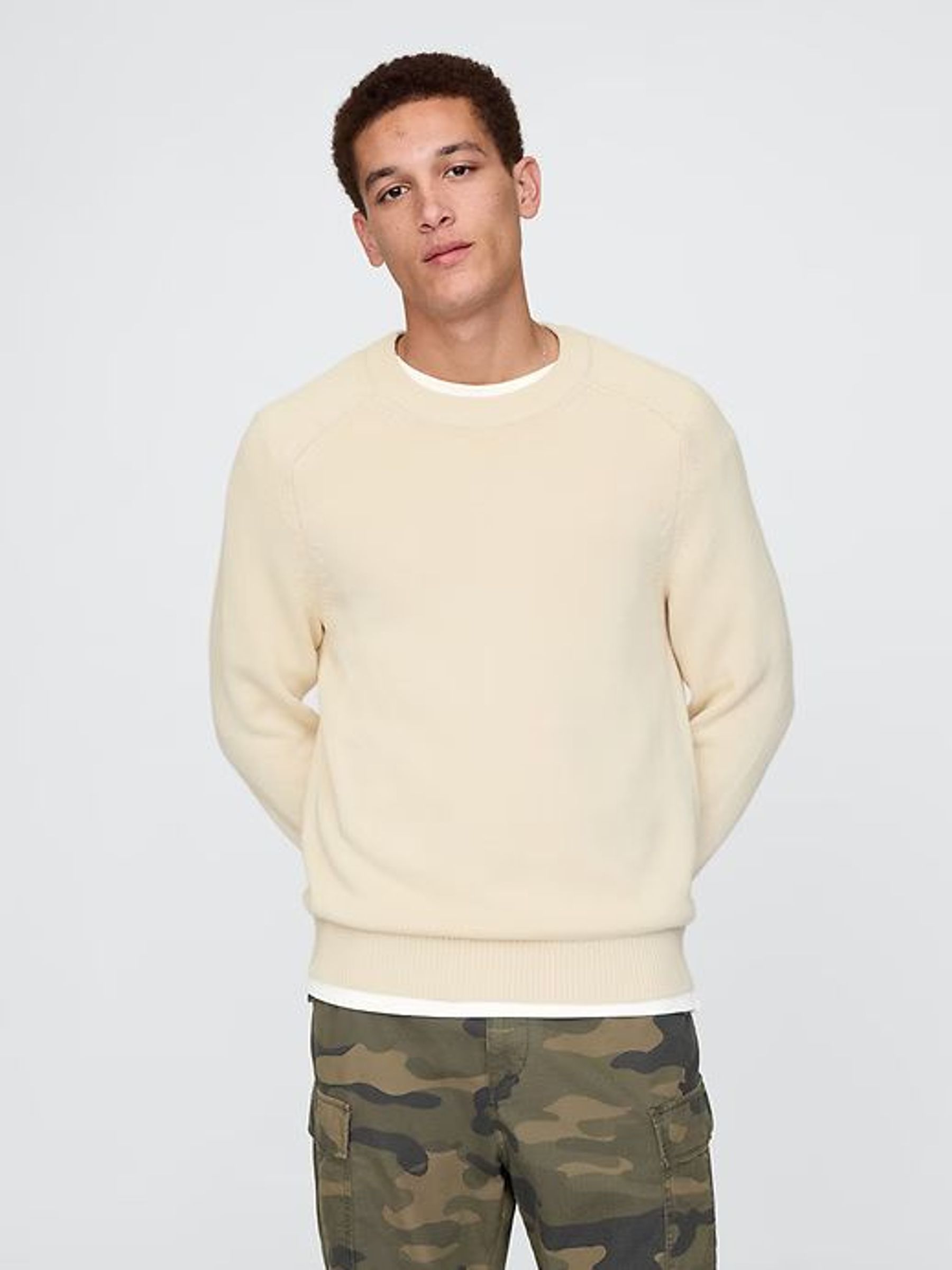 Cream Raglan Crew Neck Jumper (AU2809) | £21
