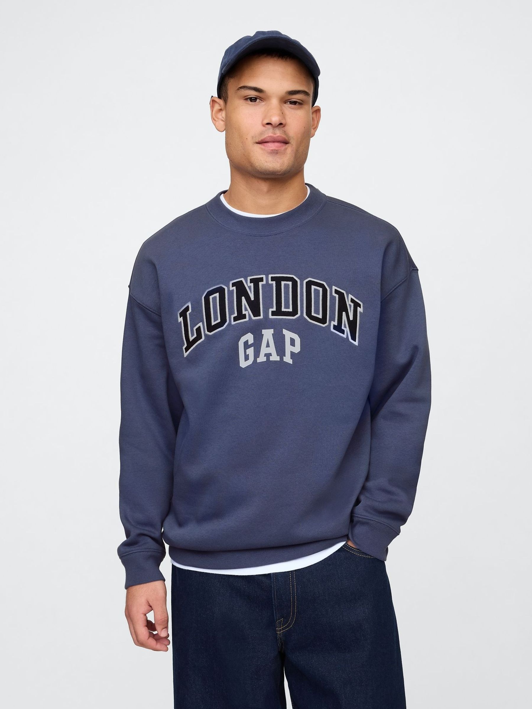 Blue London Logo Crew Neck Sweatshirt (AU2862) | £35