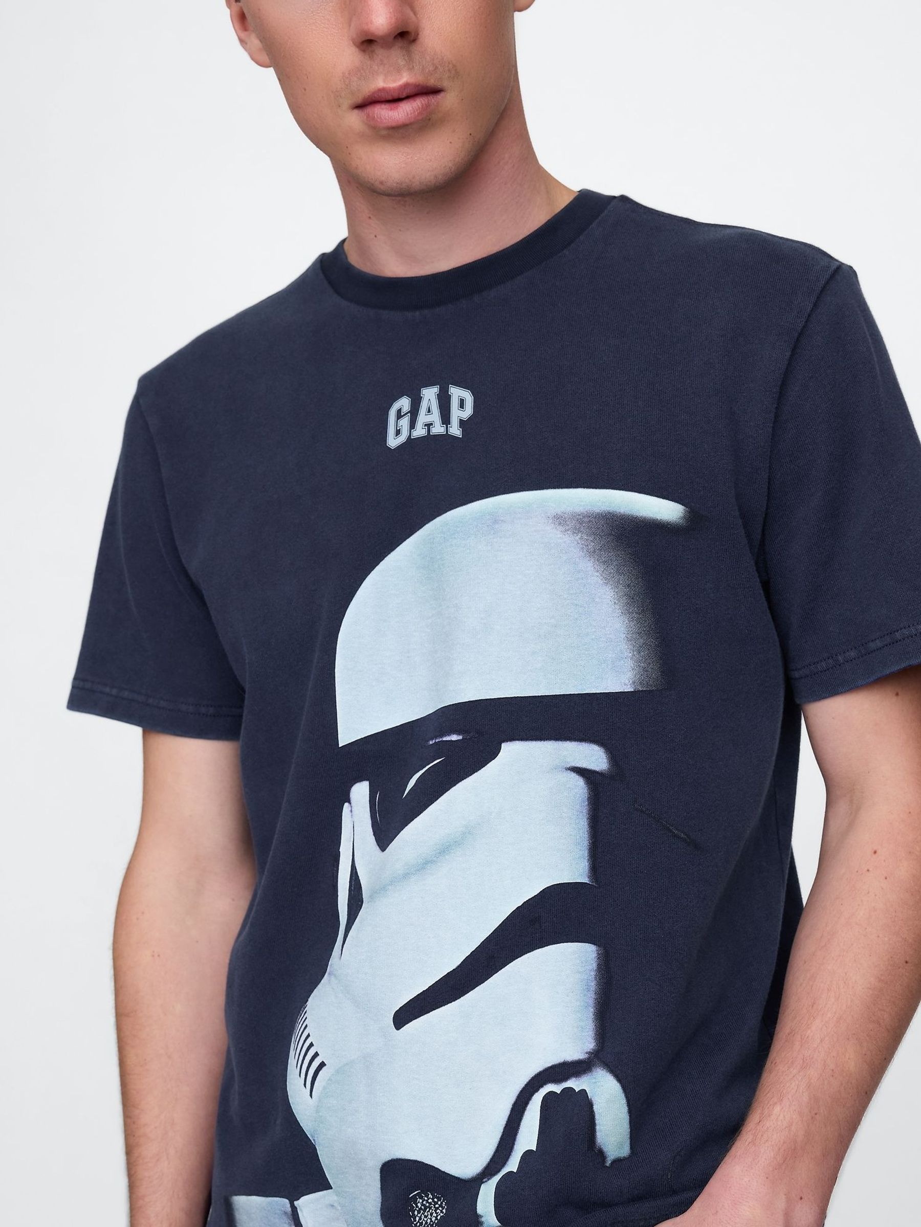 Navy Blue Stormtrooper Star Wars Cotton Crew Neck T-Shirt (AU2907) | £50