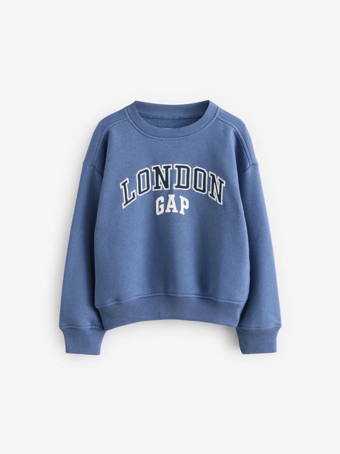 Blue Logo London Crew Neck Sweatshirt (4-13yrs) (AU2917) | £20