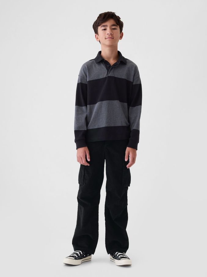 Black Corduroy Cargo Baggy Trousers (5-13yrs) (AU2921) | £21