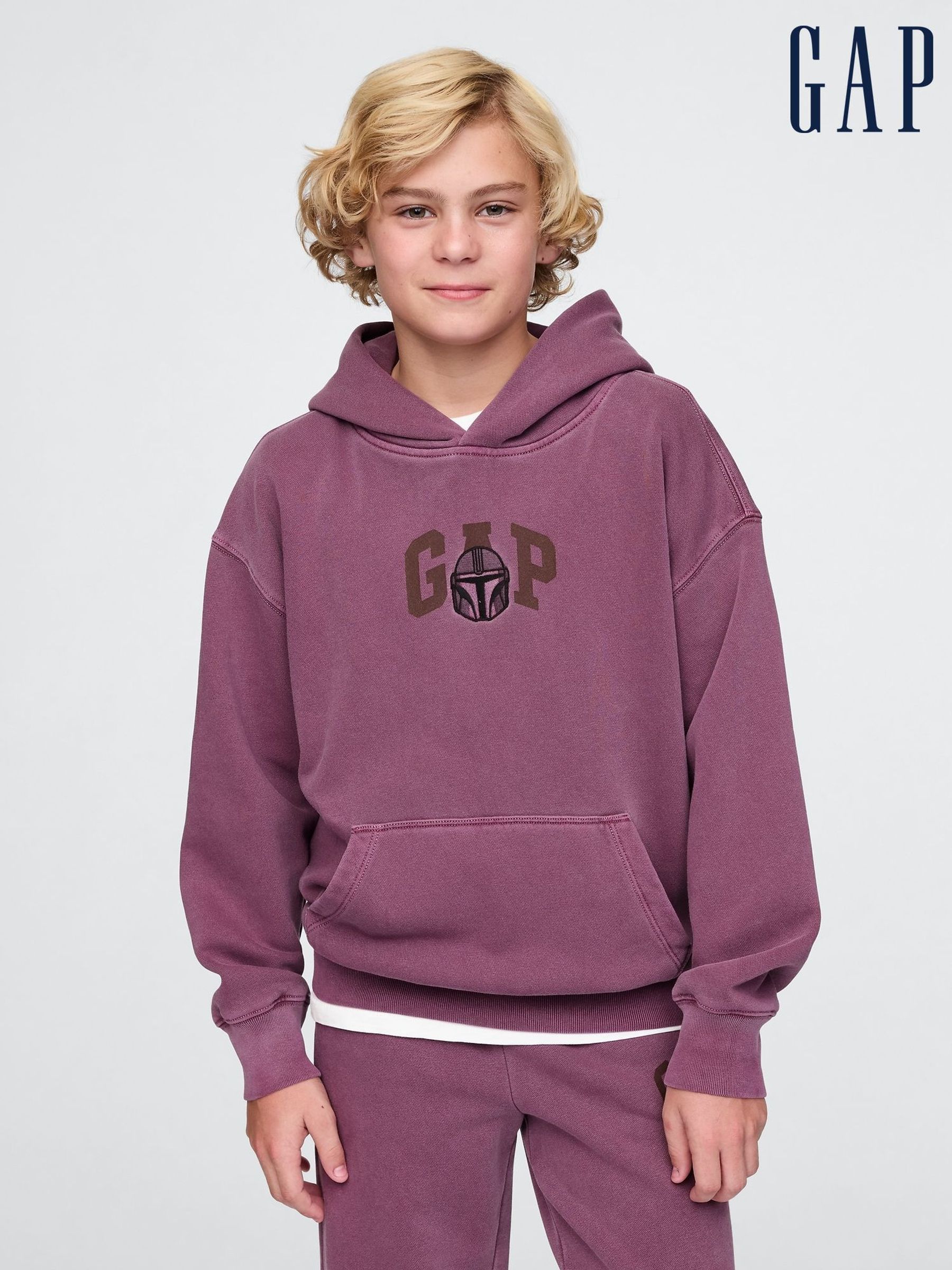 Purple Mandalorian Star Wars Vintage Hoodie (4-13yrs) (AU2927) | £40