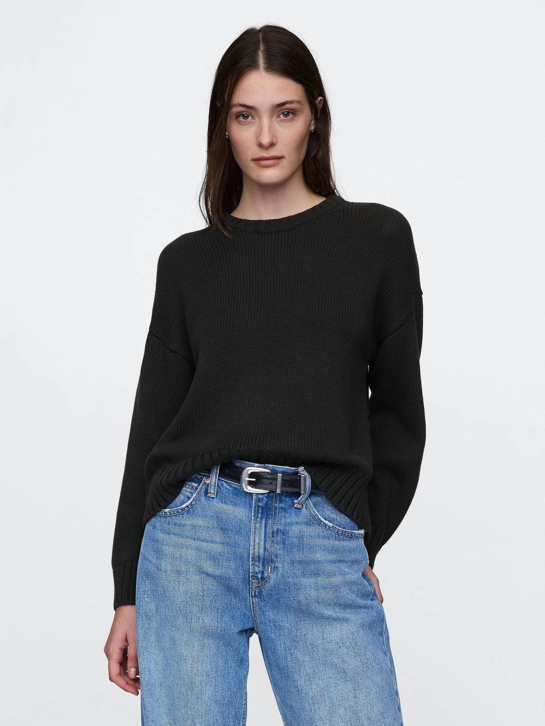Black Soft Touch Cotton Crew Neck Jumper (AU3196) | £27
