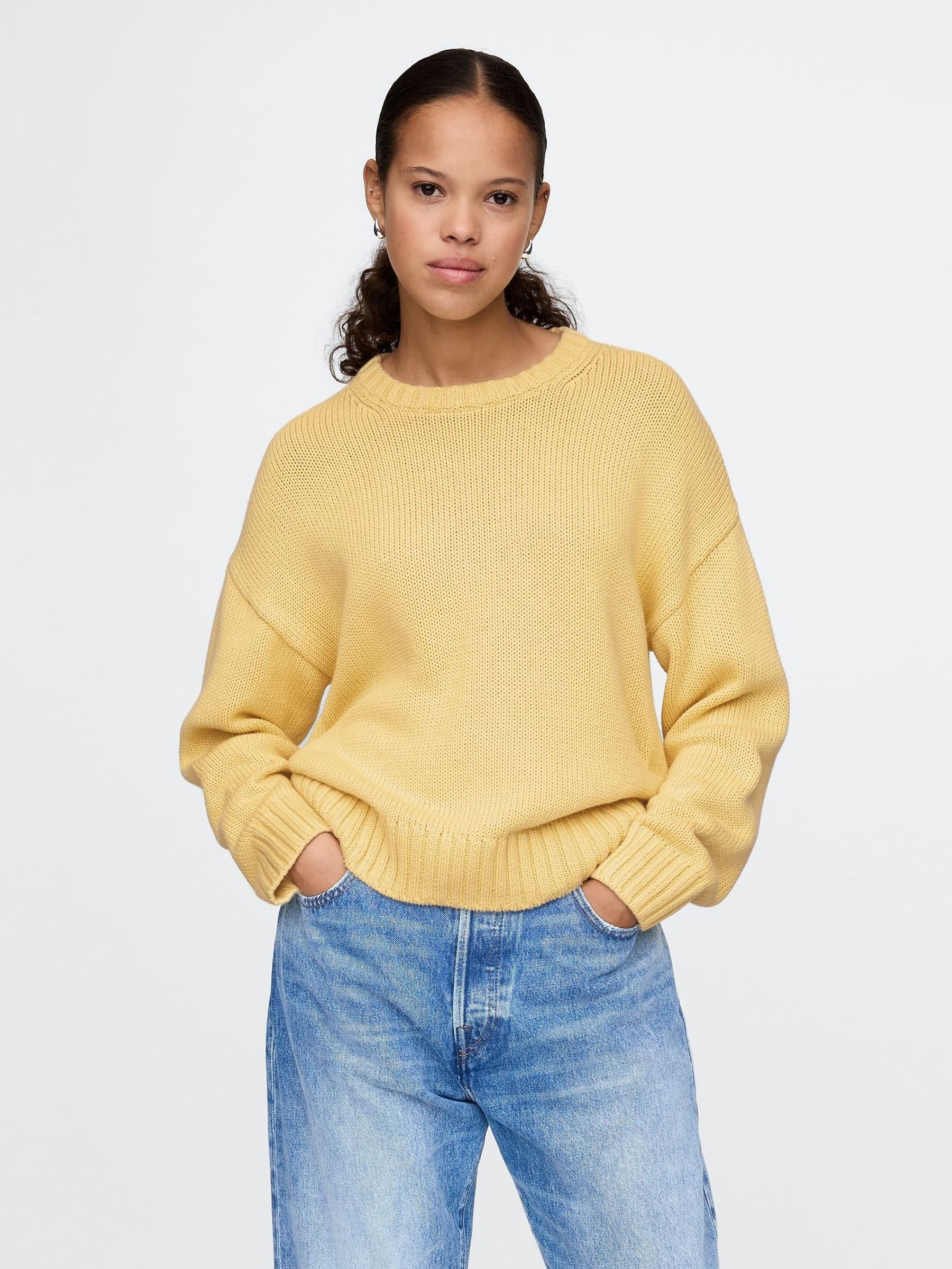 Yellow Soft Touch Cotton Crew Neck Jumper (AU3202) | £45