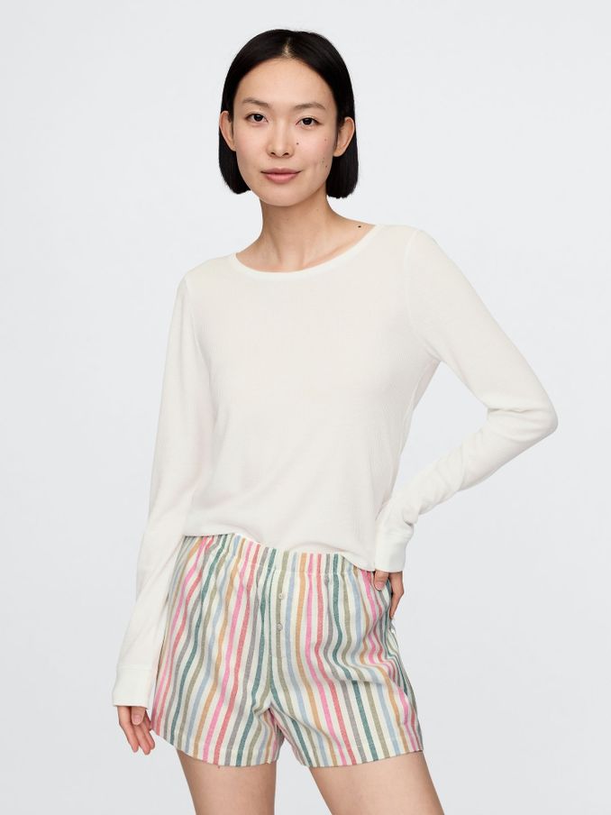 White Waffle Pyjama T-Shirt (AU3217) | £12