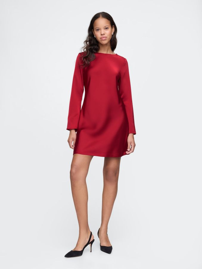 Red Satin Mini Dress (AU3224) | £30