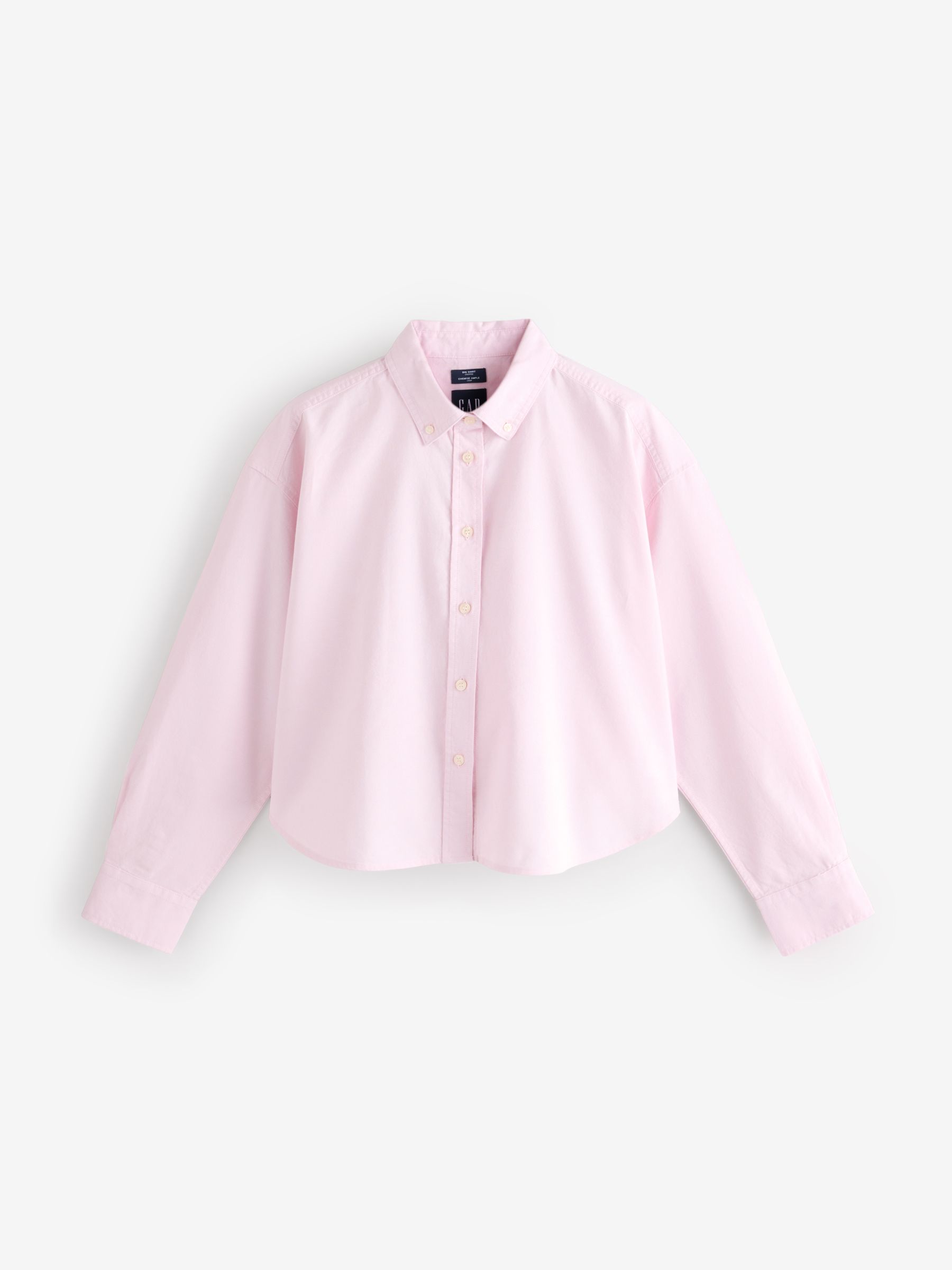 Pink Organic Cotton Poplin Cropped Oversized Shirt (AU3249) | £45