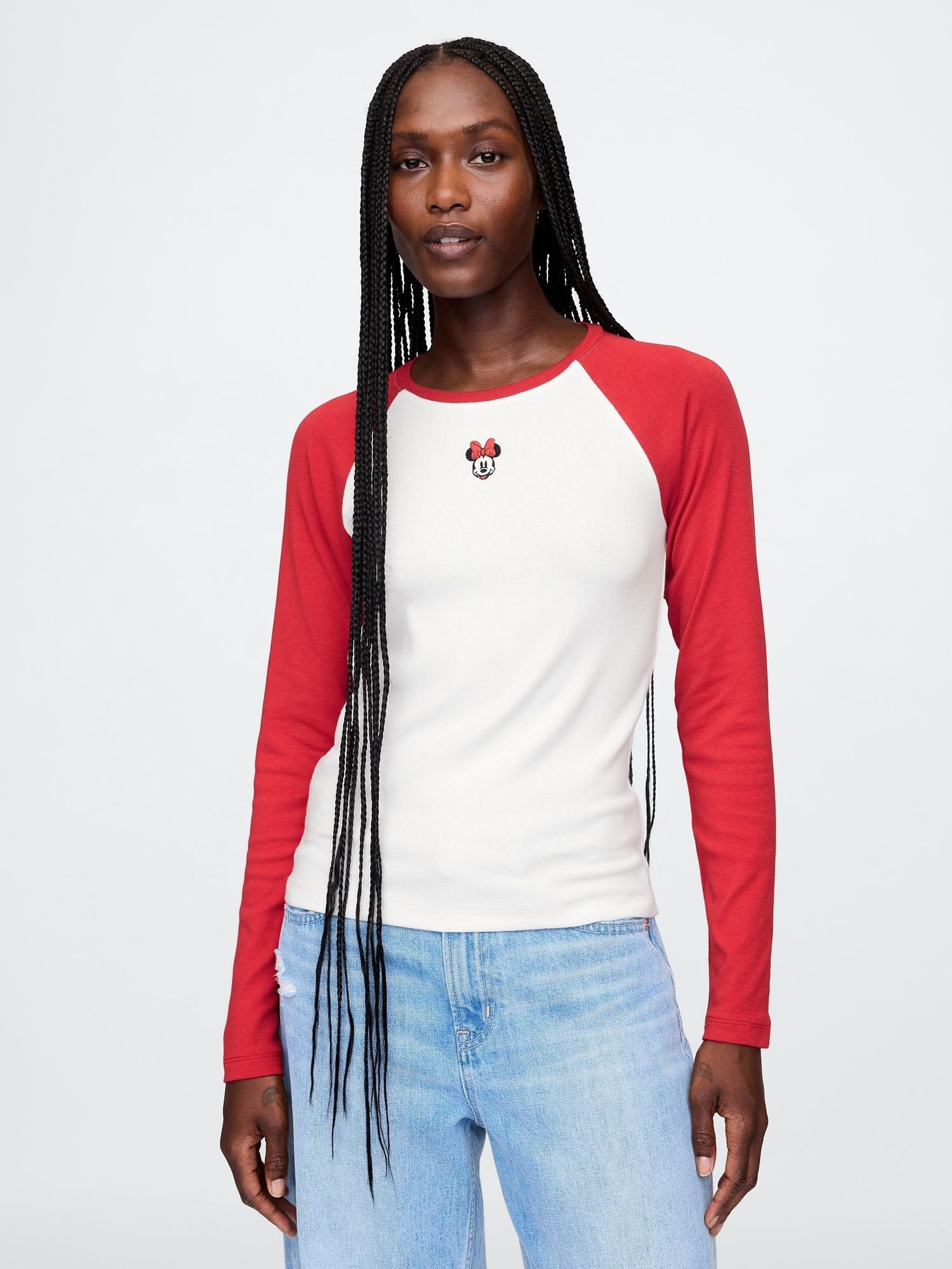 Red Minnie Mouse Disney Raglan Long Sleeve T-Shirt (AU3410) | £30