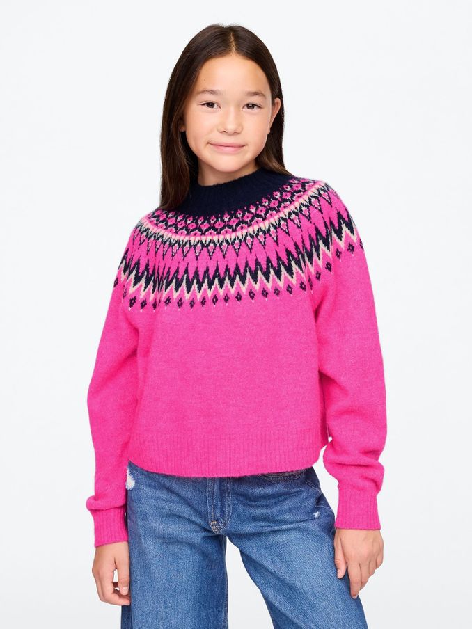 Pink Fair Isle Jumper (4-13yrs) (AU3535) | £18