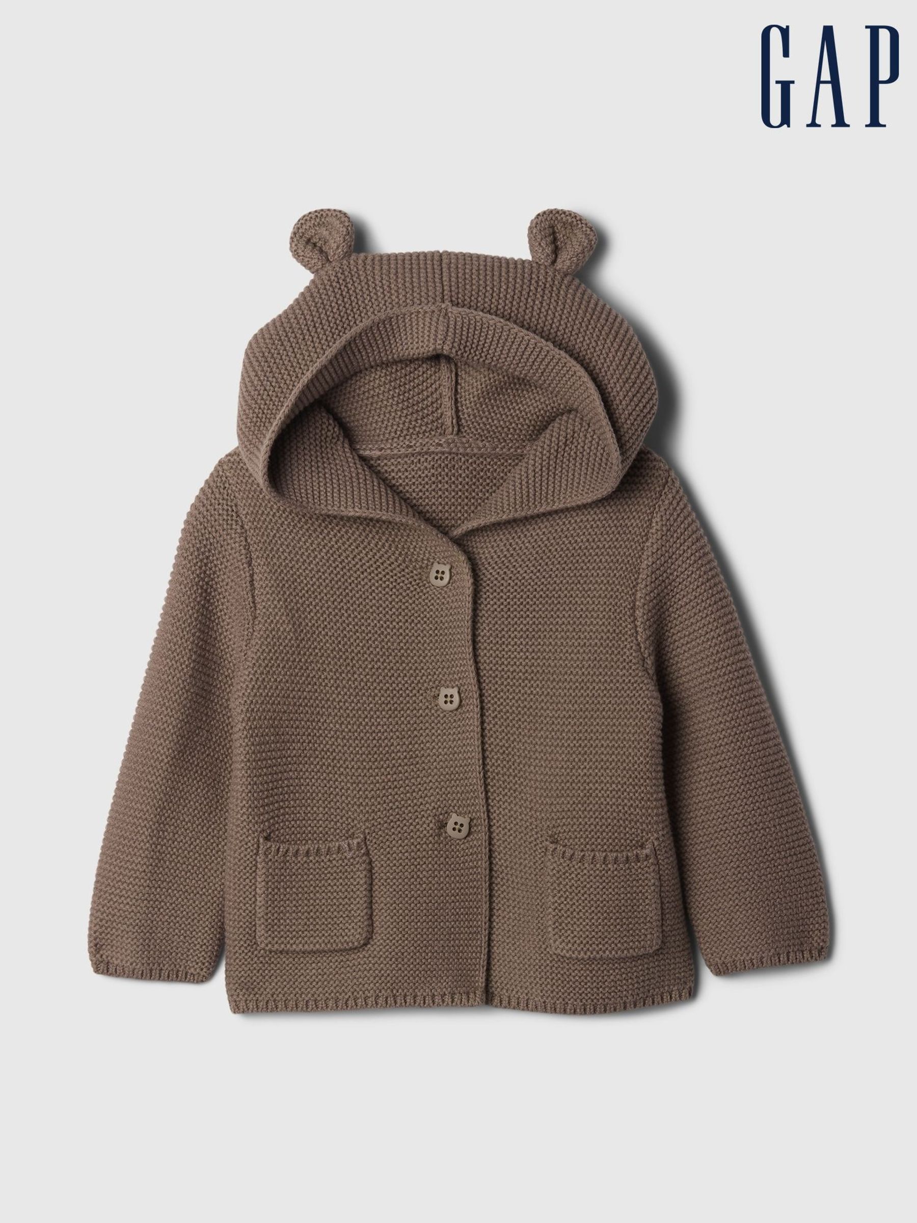 Brown Knitted Brannan Bear Cardigan (Newborn-24mths) (AU3545) | £20