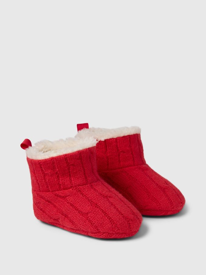 Red CashSoft Cosy Knit Booties (Newborn-12mths) (AU3551) | £10