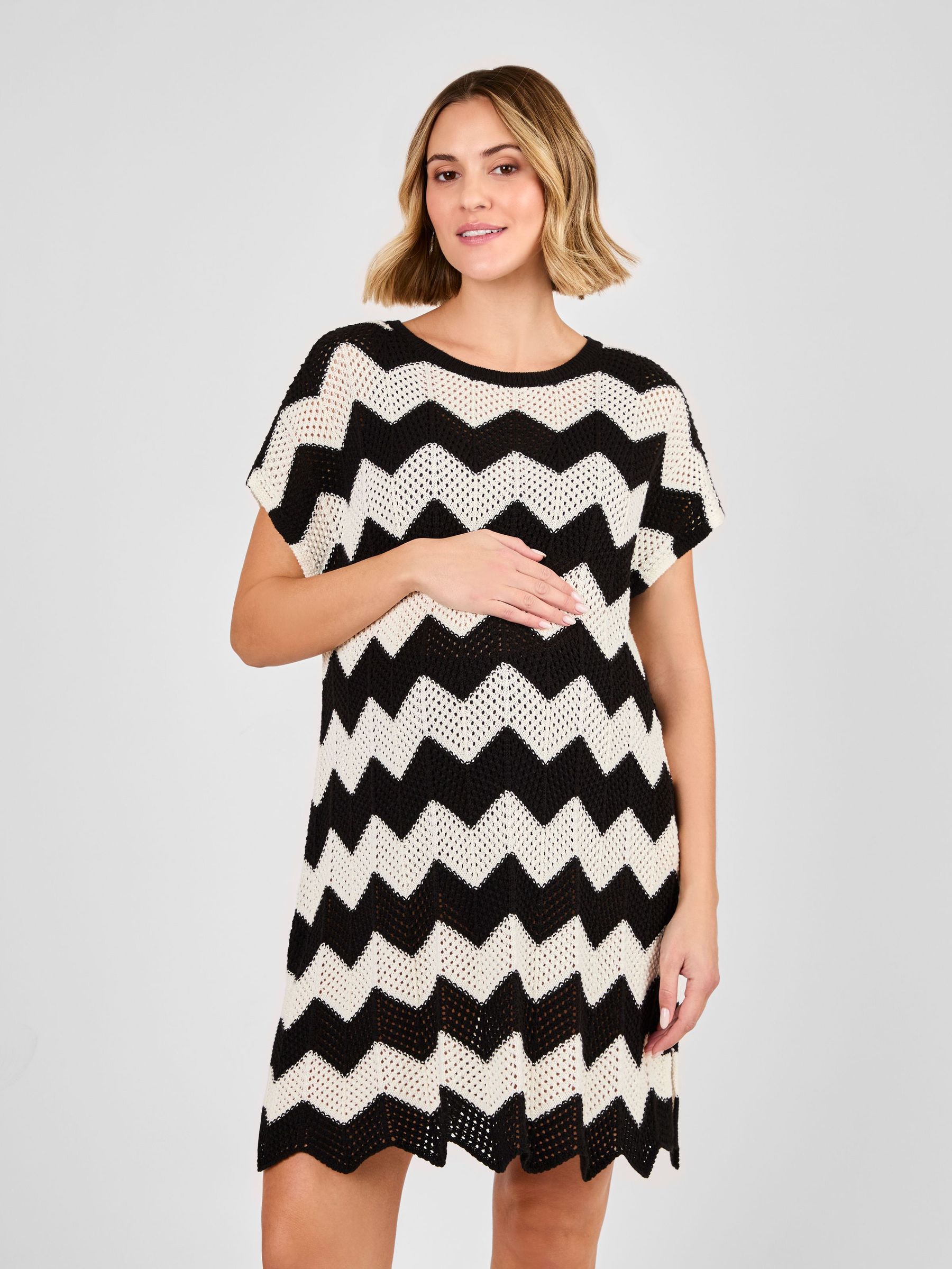 Cream Maternity Knitted Beach Cover-Up Dress (AU4138) | £46