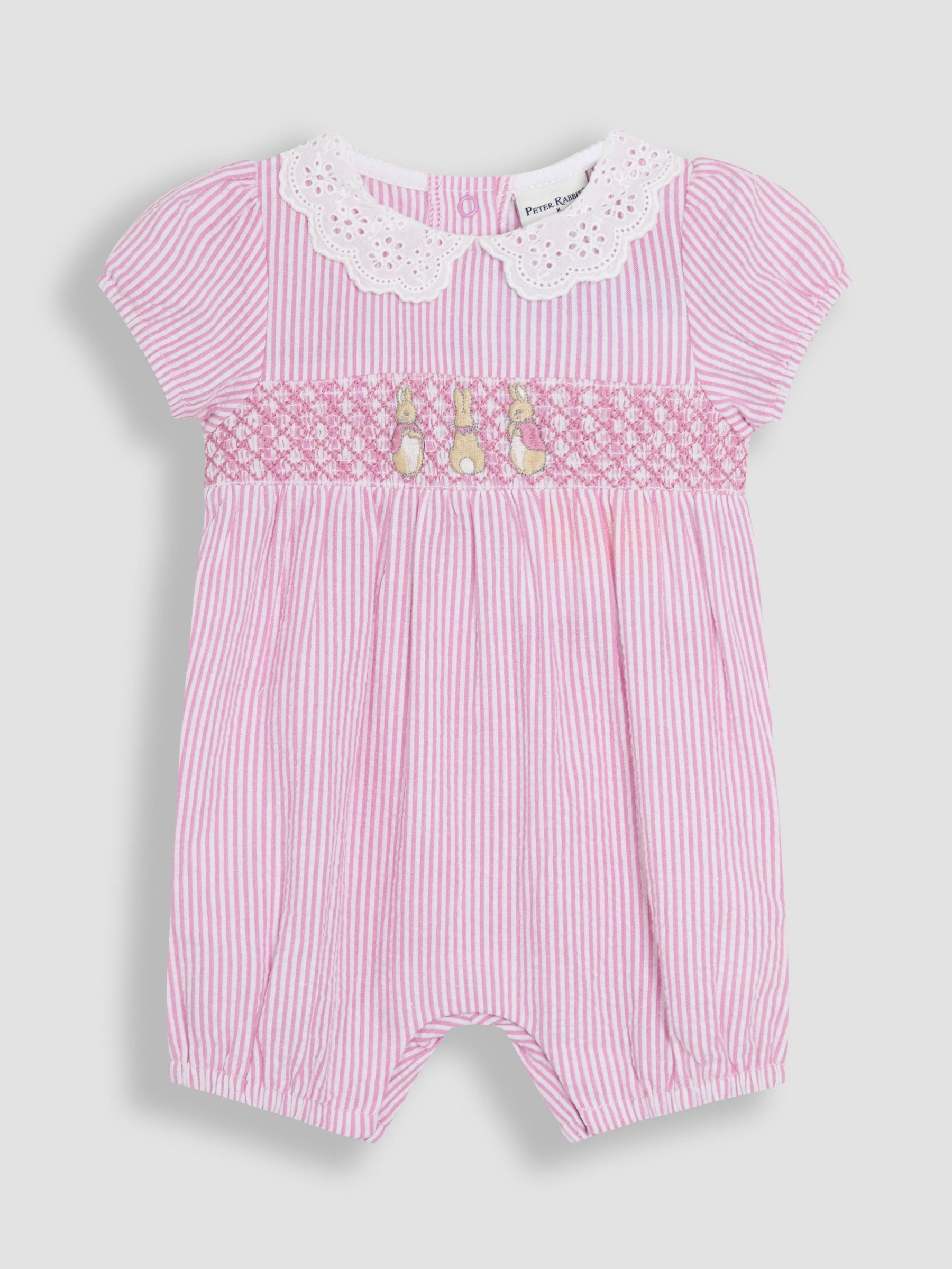 Pink Flopsy Bunny Stripe 100% Cotton Dress Body and Knicker Set 3 Piece (AU4149) | £27 - £28