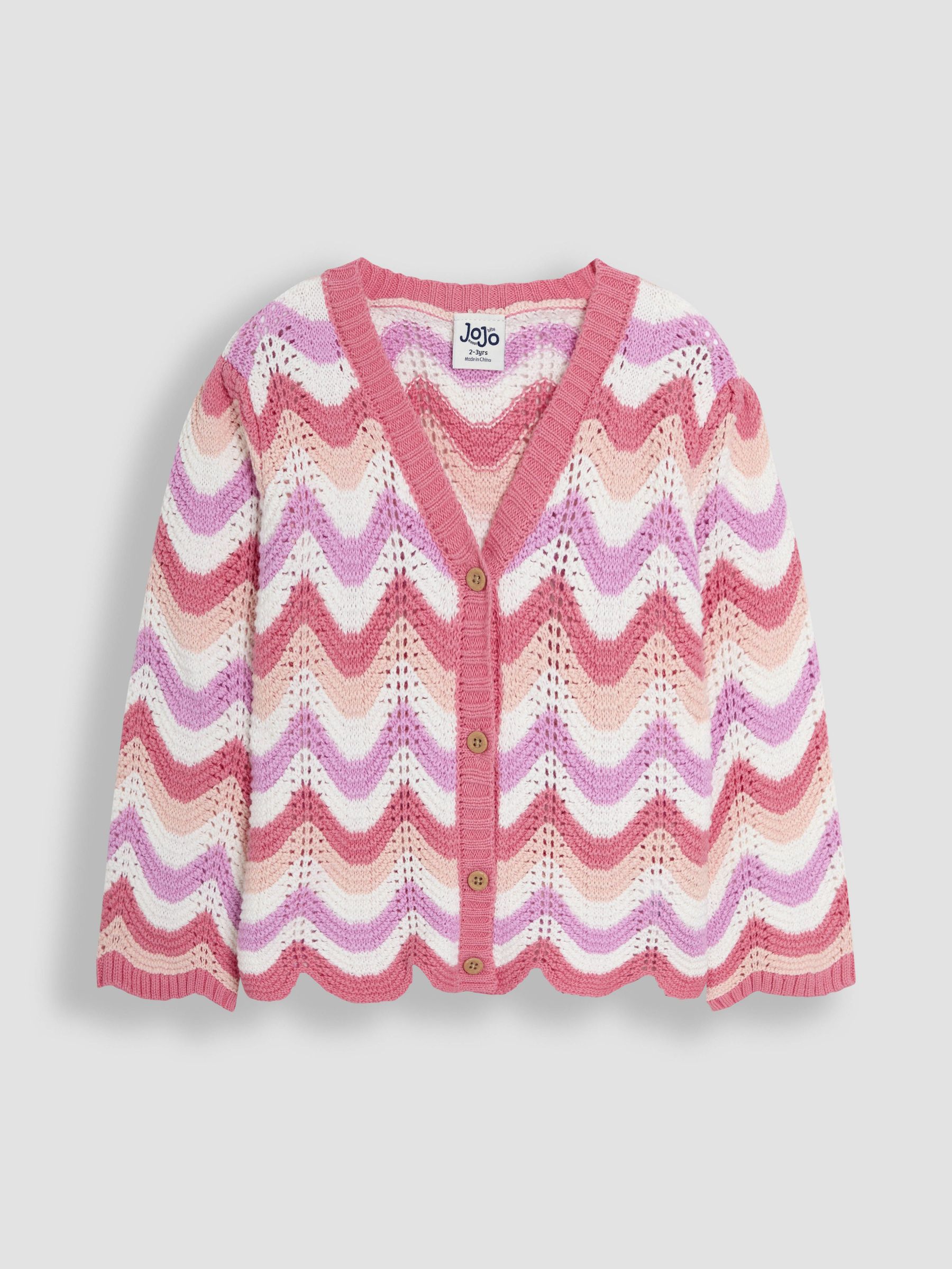 Pink Chevron Crochet 100% Cotton Cardigan (AU4198) | £25 - £28