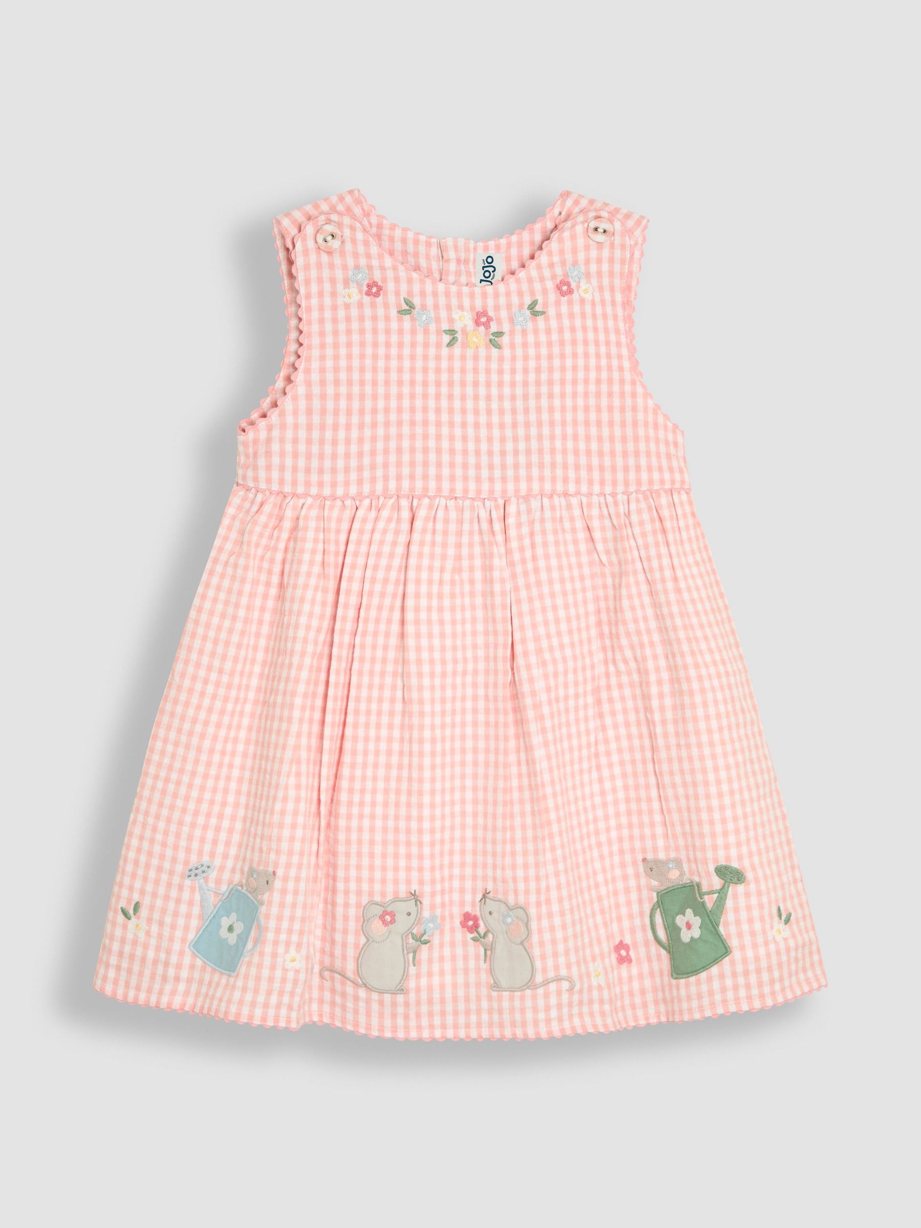 Pink Mouse Appliqué Gingham Summer Dress (AU4231) | £25 - £27