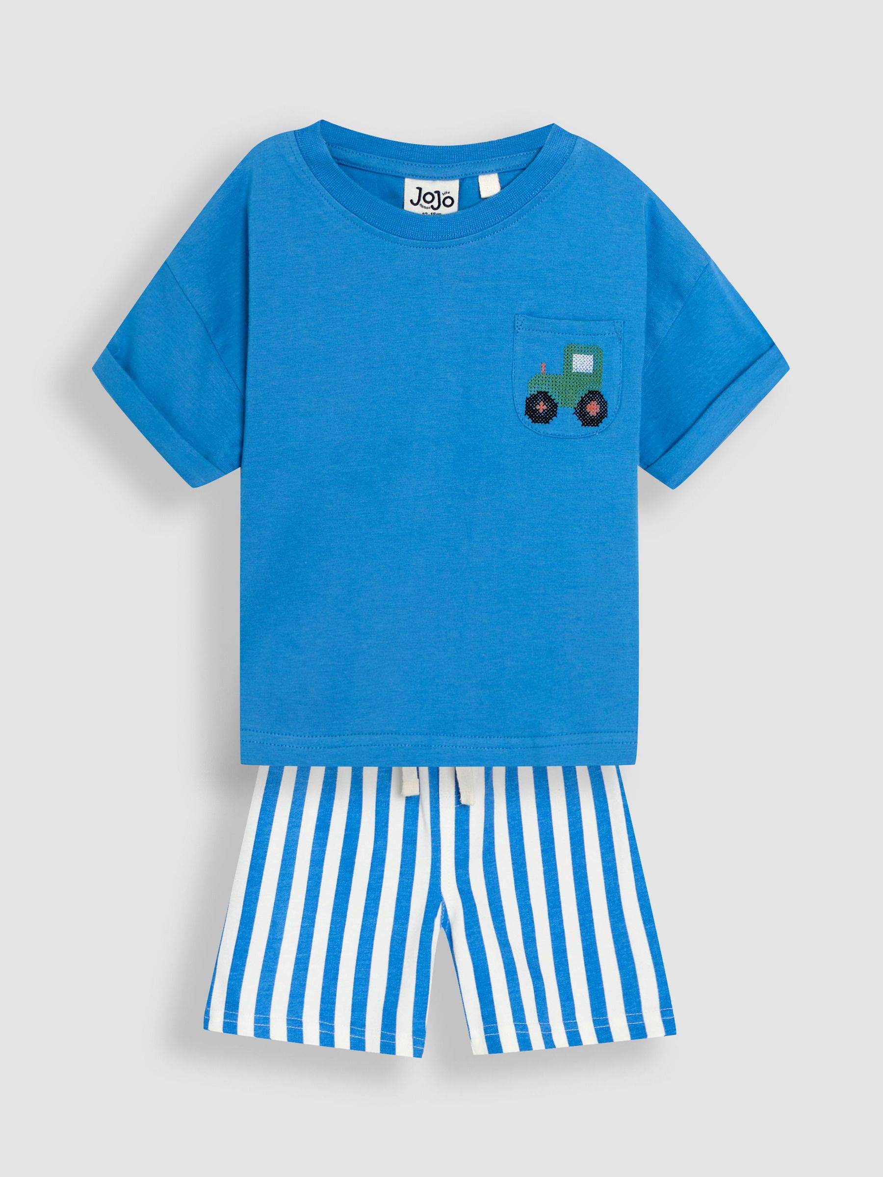 Stone 100% Cotton T-Shirt and Stripe Shorts Set 2 Piece (AU4240) | £25 - £28