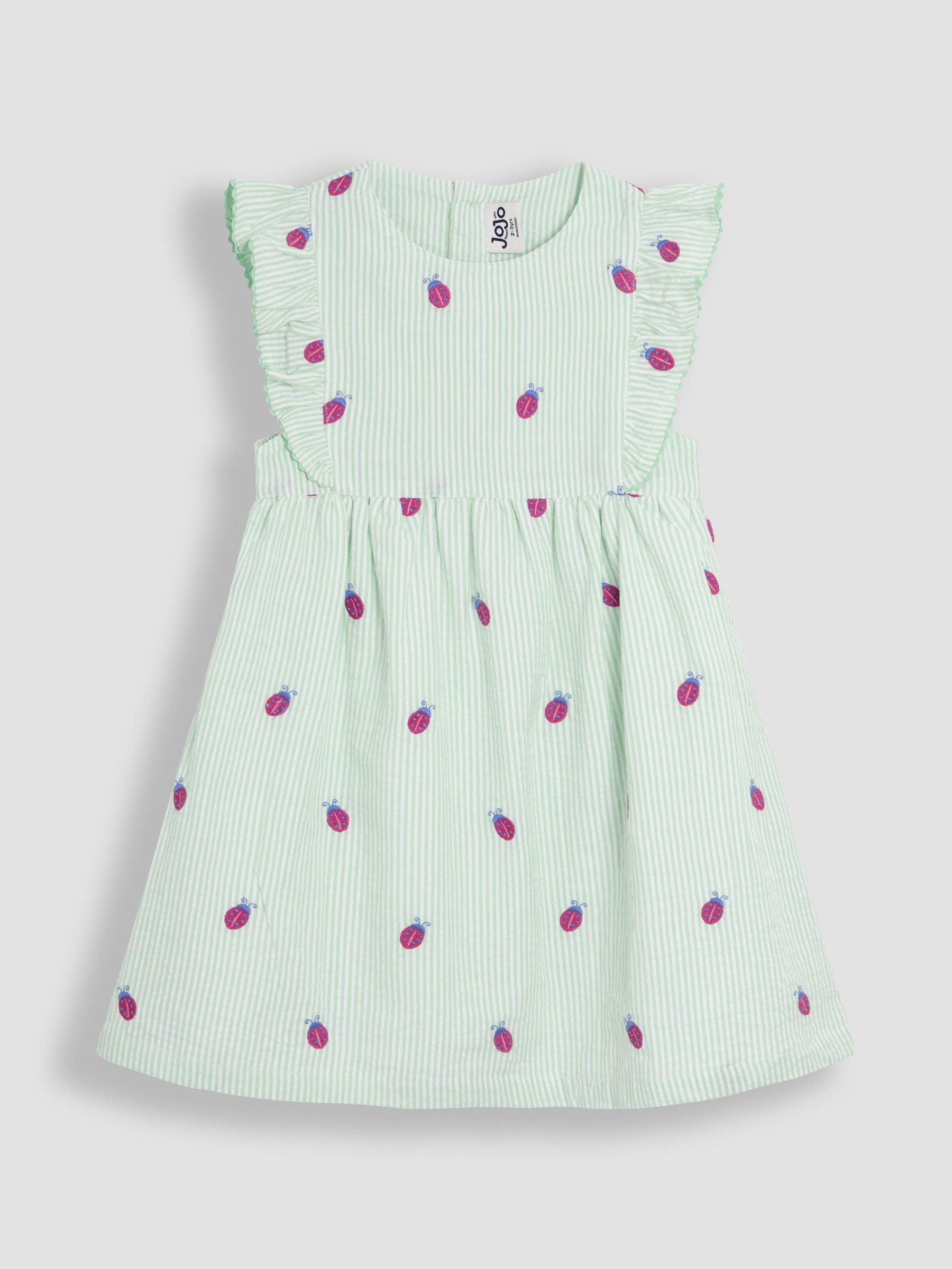 Green Ladybird Embroidered Pretty Summer Dress (AU4248) | £25 - £28