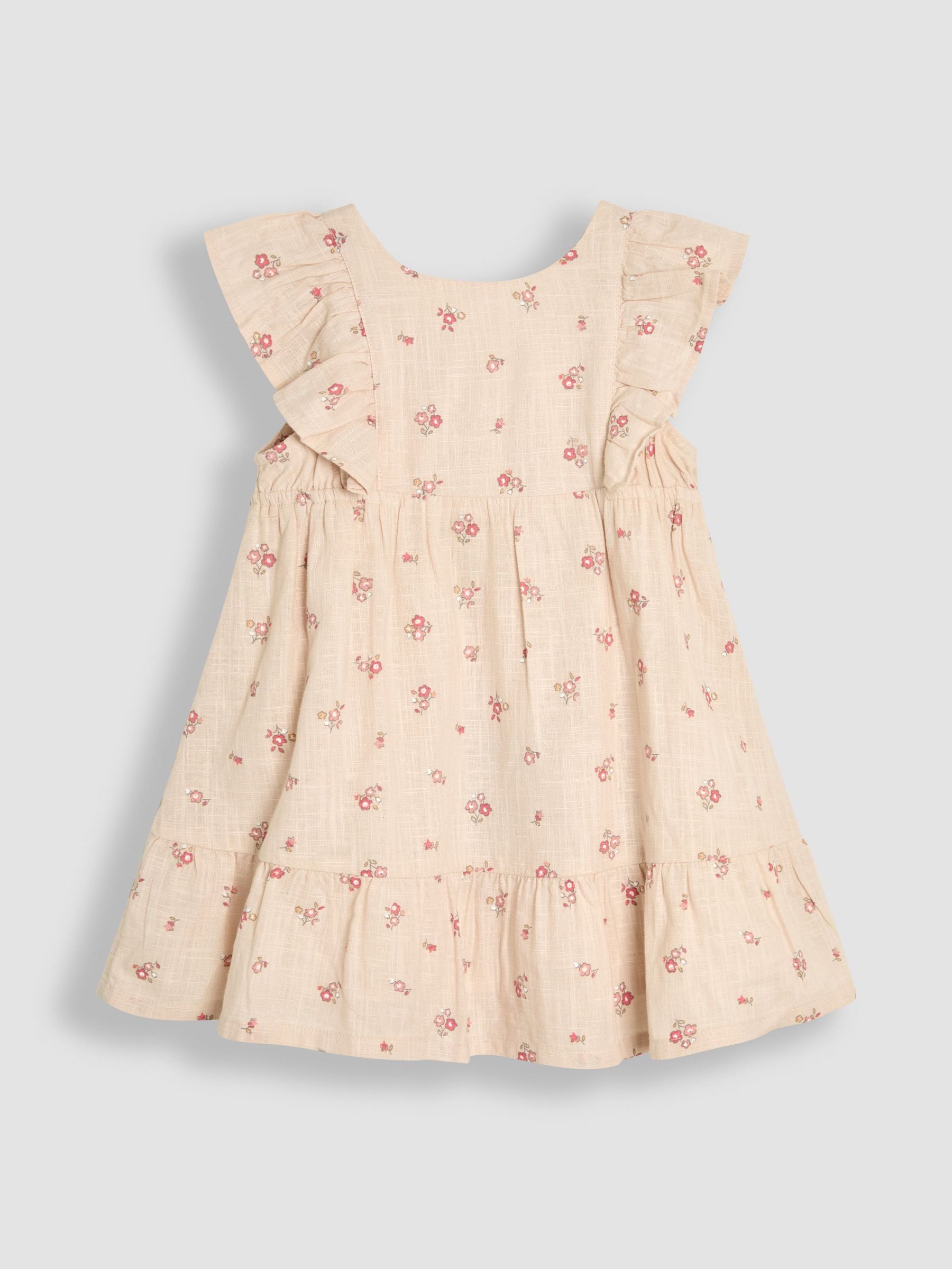 Natural Frill Back Summer 100% Cotton Dress (AU4251) | £24 - £27
