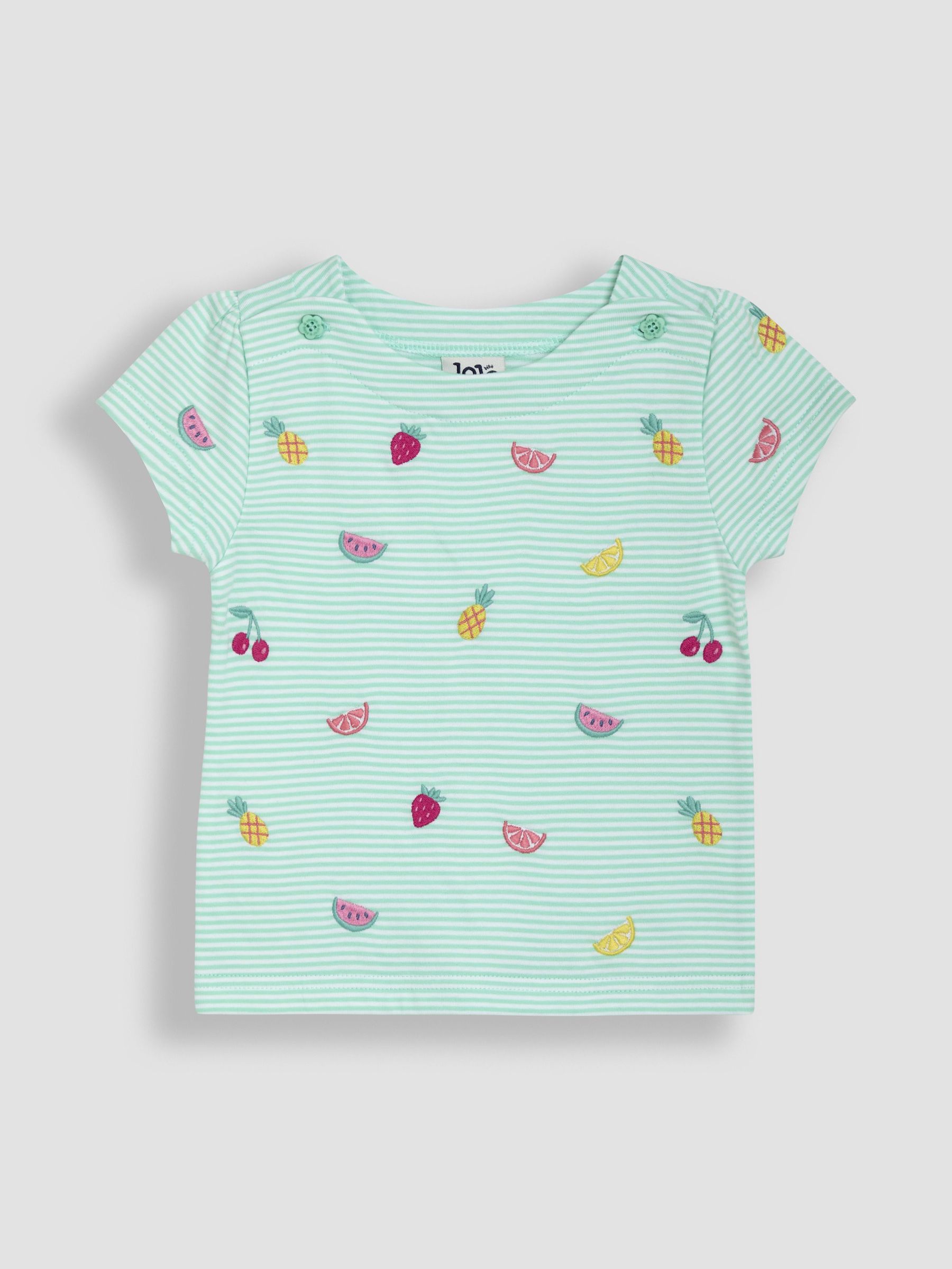 Mint Green Summer Fruits Embroidered T-Shirt (AU4577) | £16 - £19