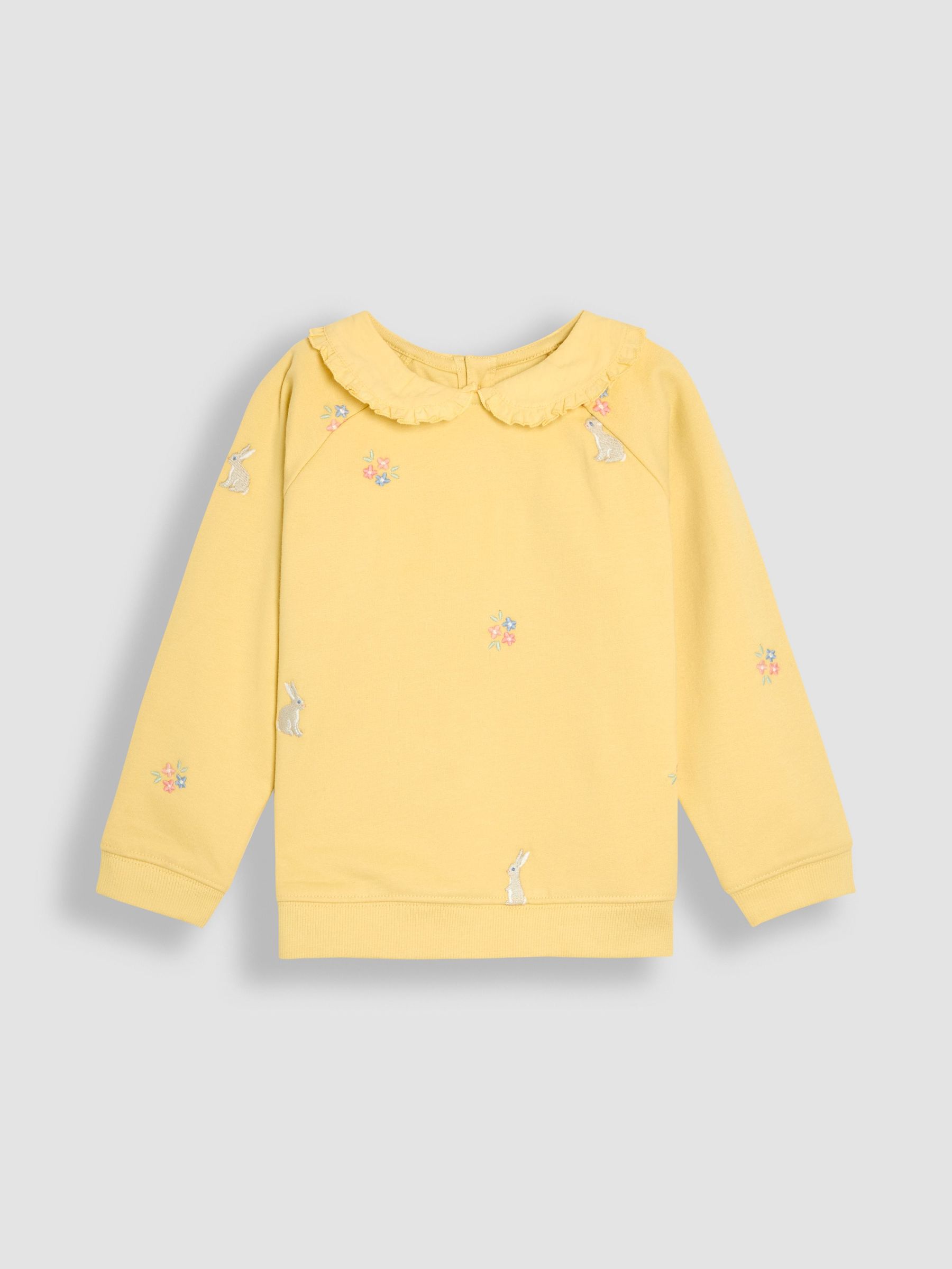 Yellow Bunny Embroidered Peter Pan Collar 100% Cotton Sweatshirt (AU4597) | £24 - £27