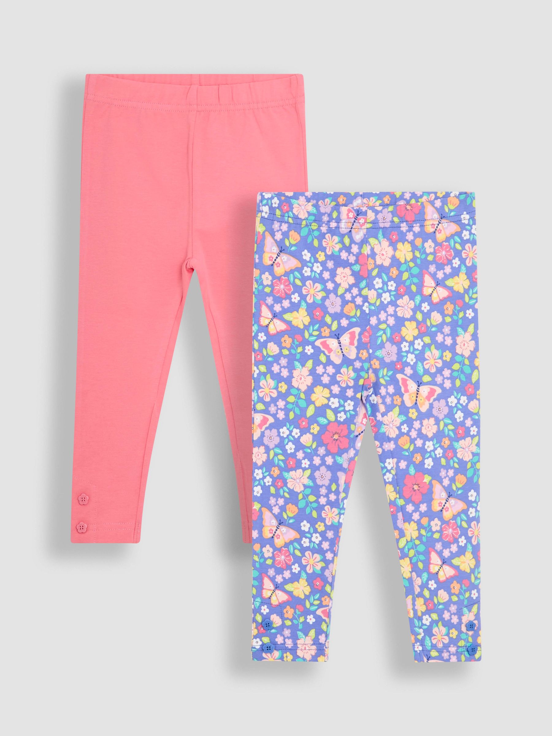 Lilac Purple Butterfly Floral Leggings 2 Pack (AU4609) | £21 - £24