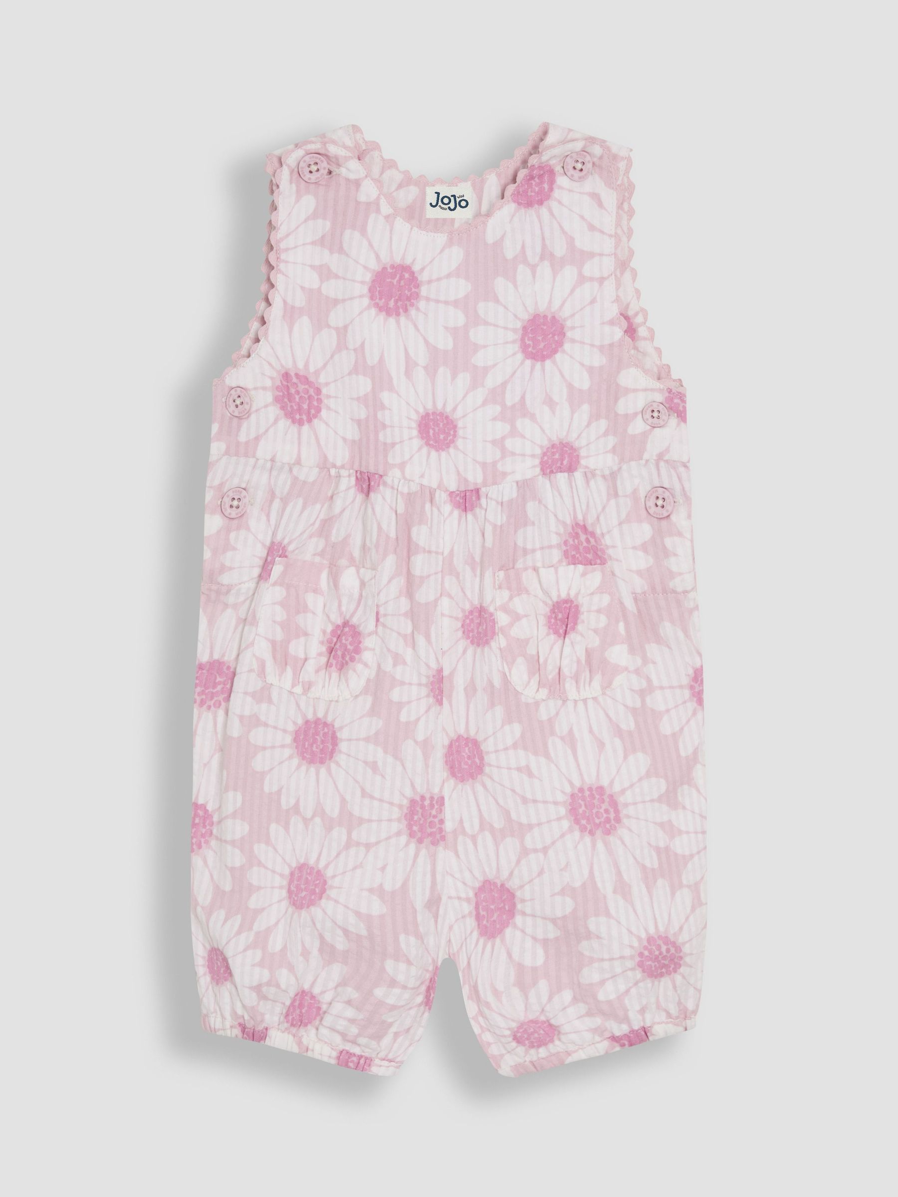 Pink Daisy Printed 100% Cotton Dungarees (AU4616) | £22 - £23