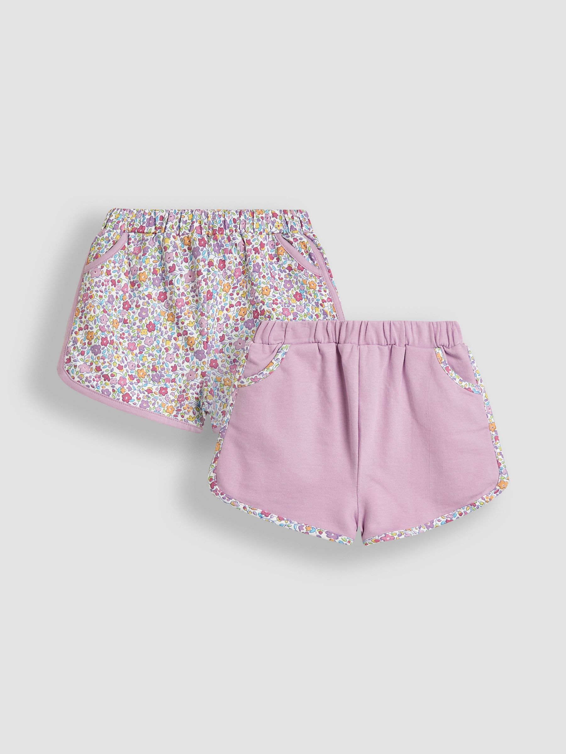 Lilac Purple Ditsy Floral 2 Pack Sporty Shorts (AU4630) | £16 - £19