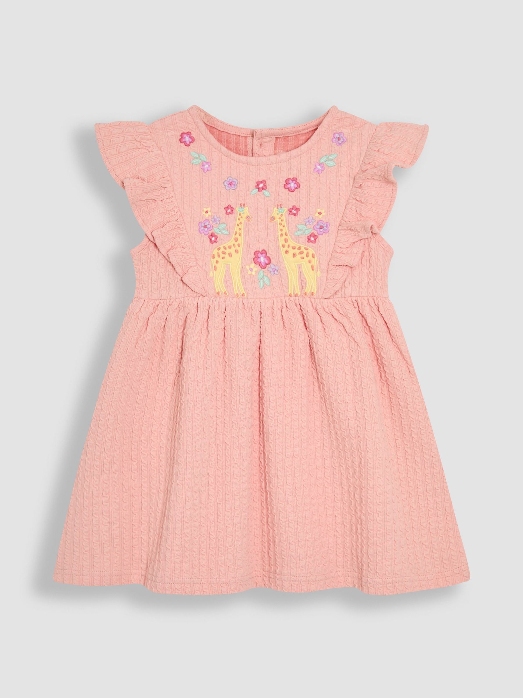 Coral Pink Giraffe Appliqué Summer Dress (AU4638) | £22 - £25