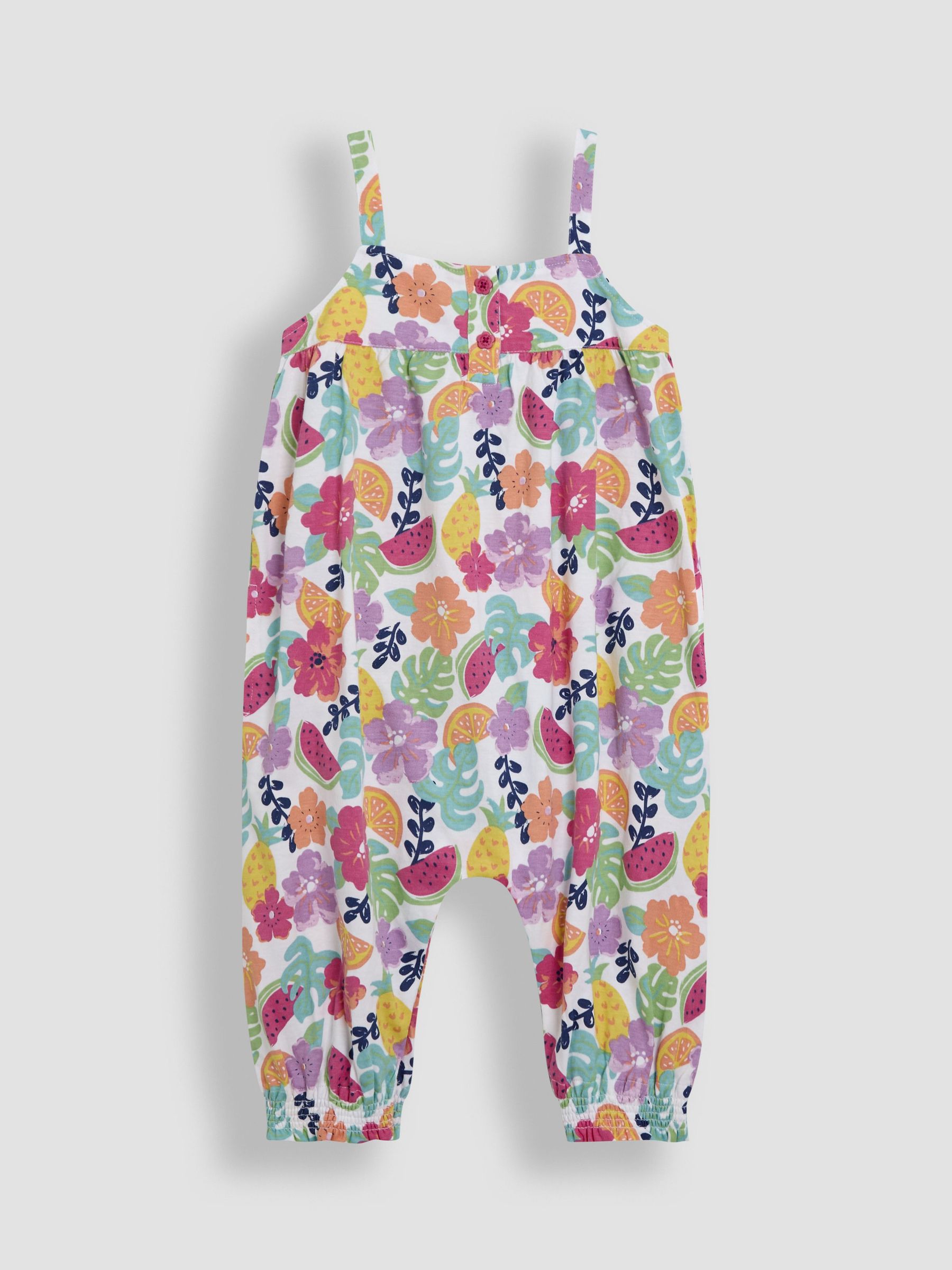 Pink Fruit Floral Button Front Jumpsuit (AU4648) | £23 - £26