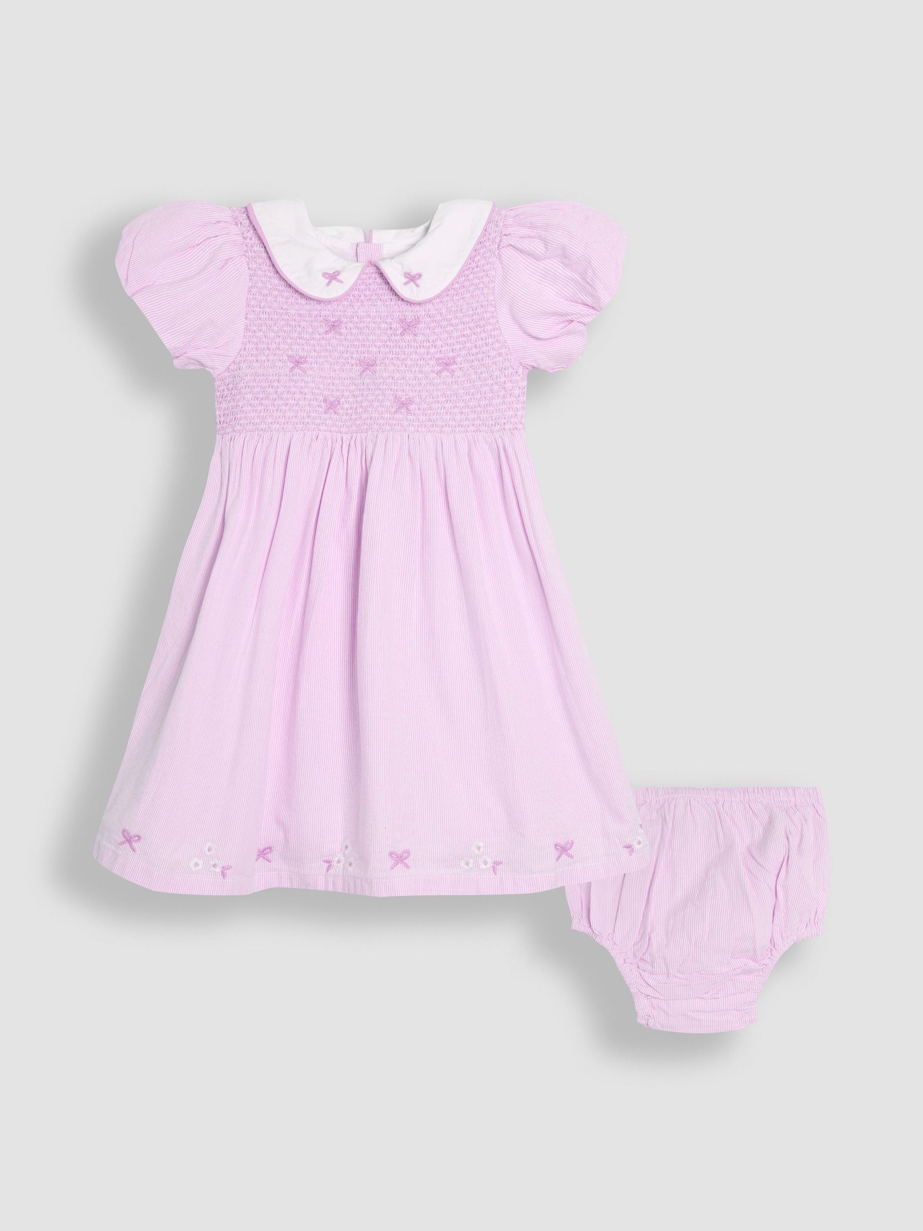 Lilac Purple Bud Floral Embroidered Smocked Party Dress (AU4649) | £39 - £45