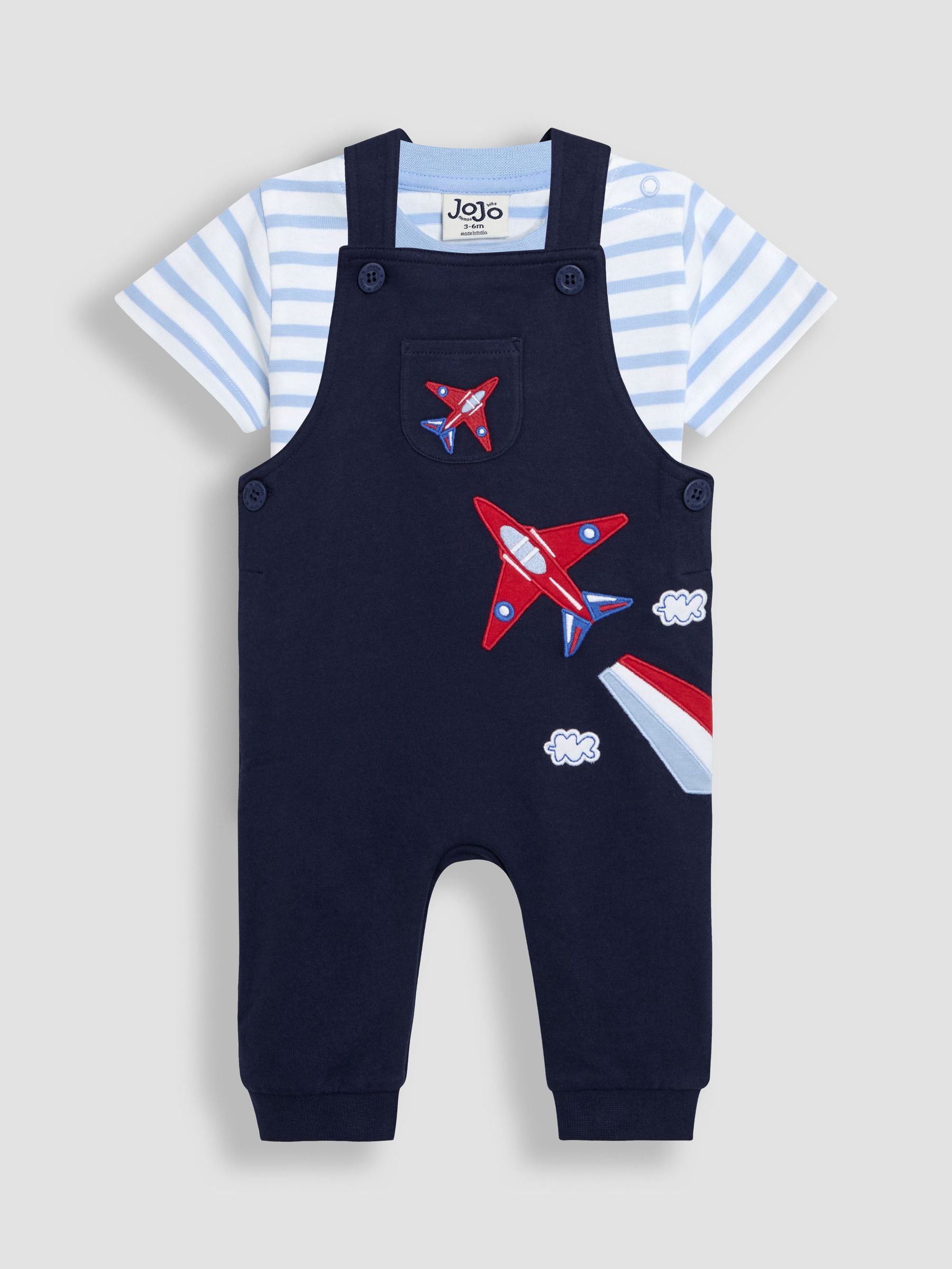 Navy 100% Cotton 2-Piece Red Arrows Dungarees & T-Shirt Set (AU4659) | £29 - £30