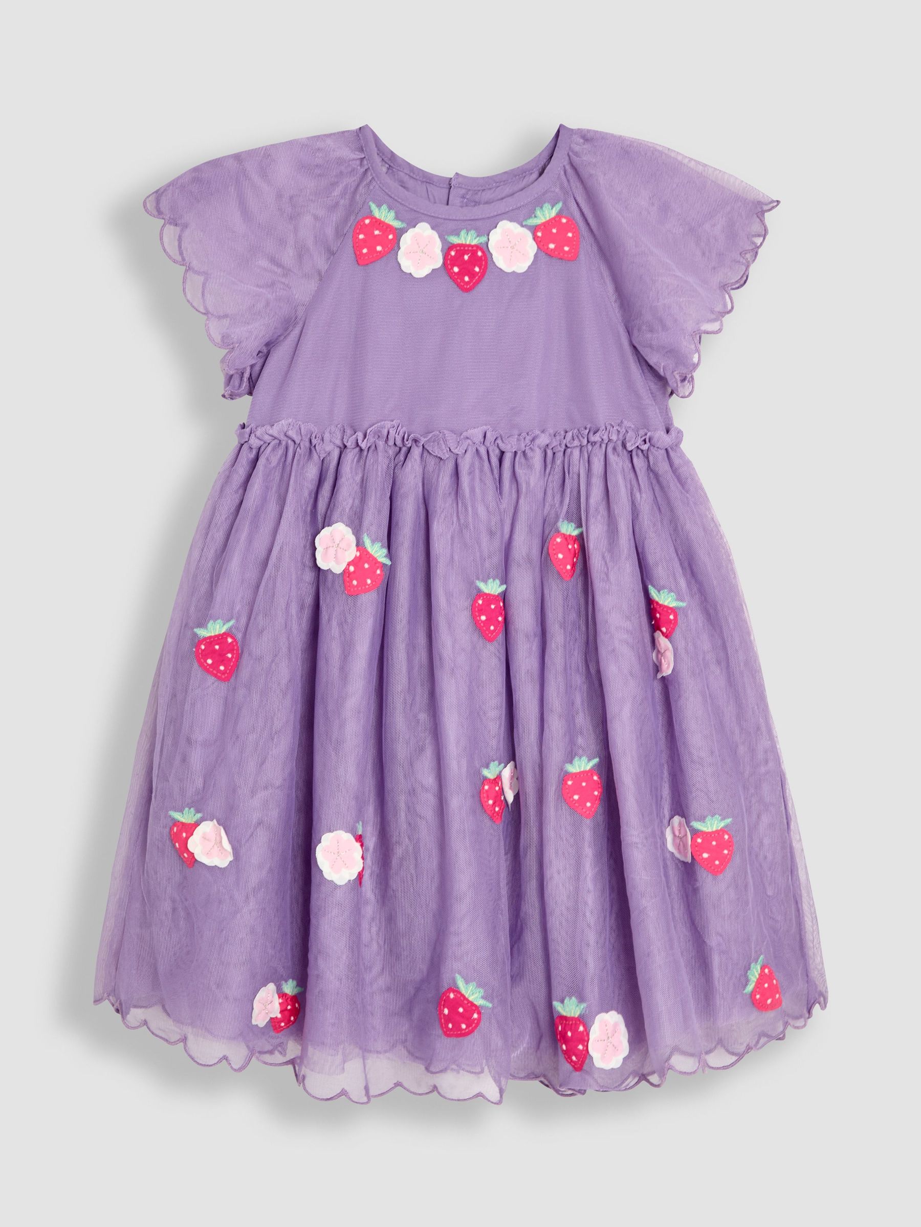 Lilac Purple Strawberry Angel Sleeve Appliqué Tulle Party Dress (AU5371) | £37 - £43