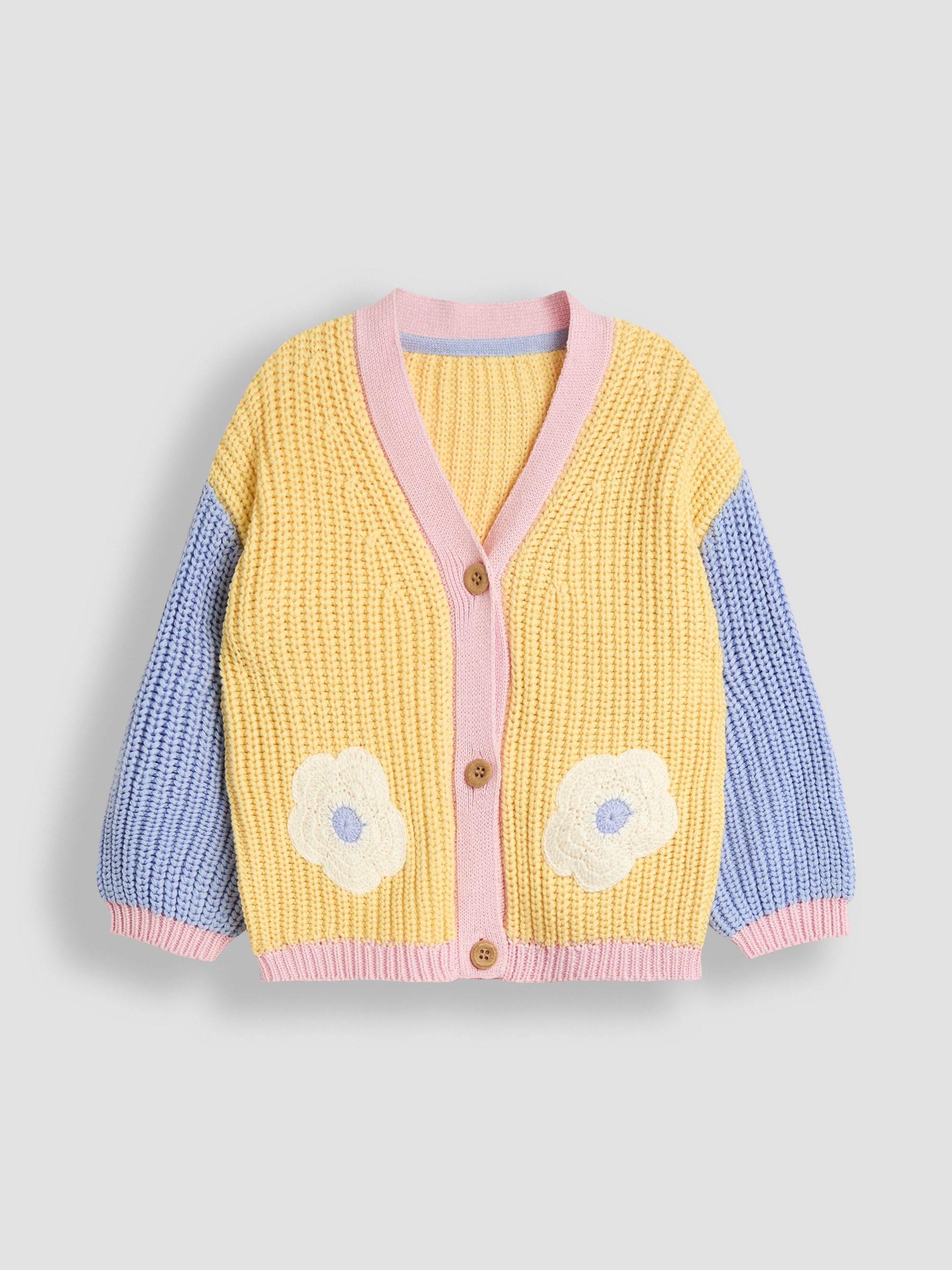 Yellow Daisy Crochet 100% Cotton Cardigan (AU5380) | £26 - £29