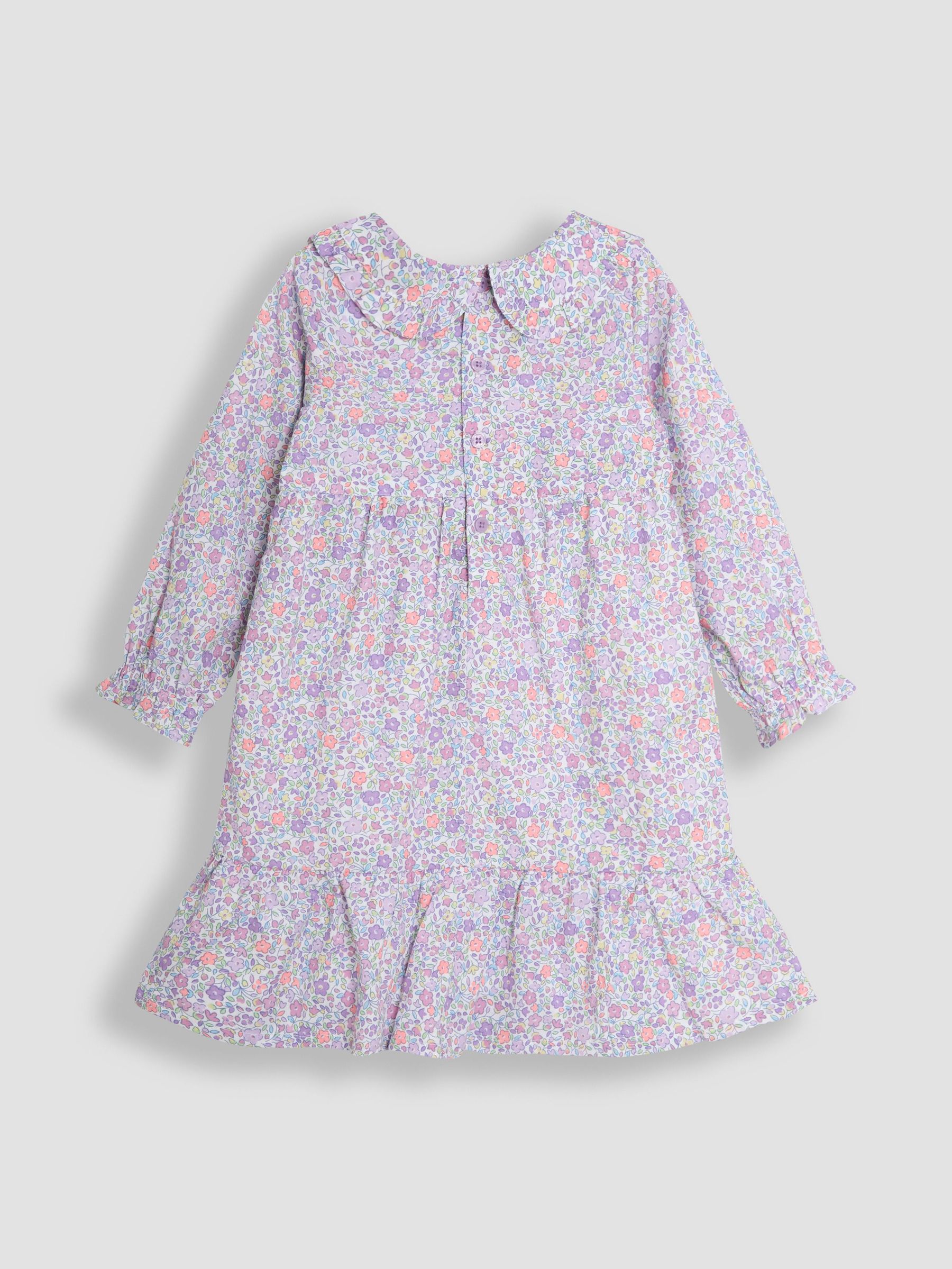 Purple Ditsy Floral Tiered Dress (AU5537) | £22 - £25