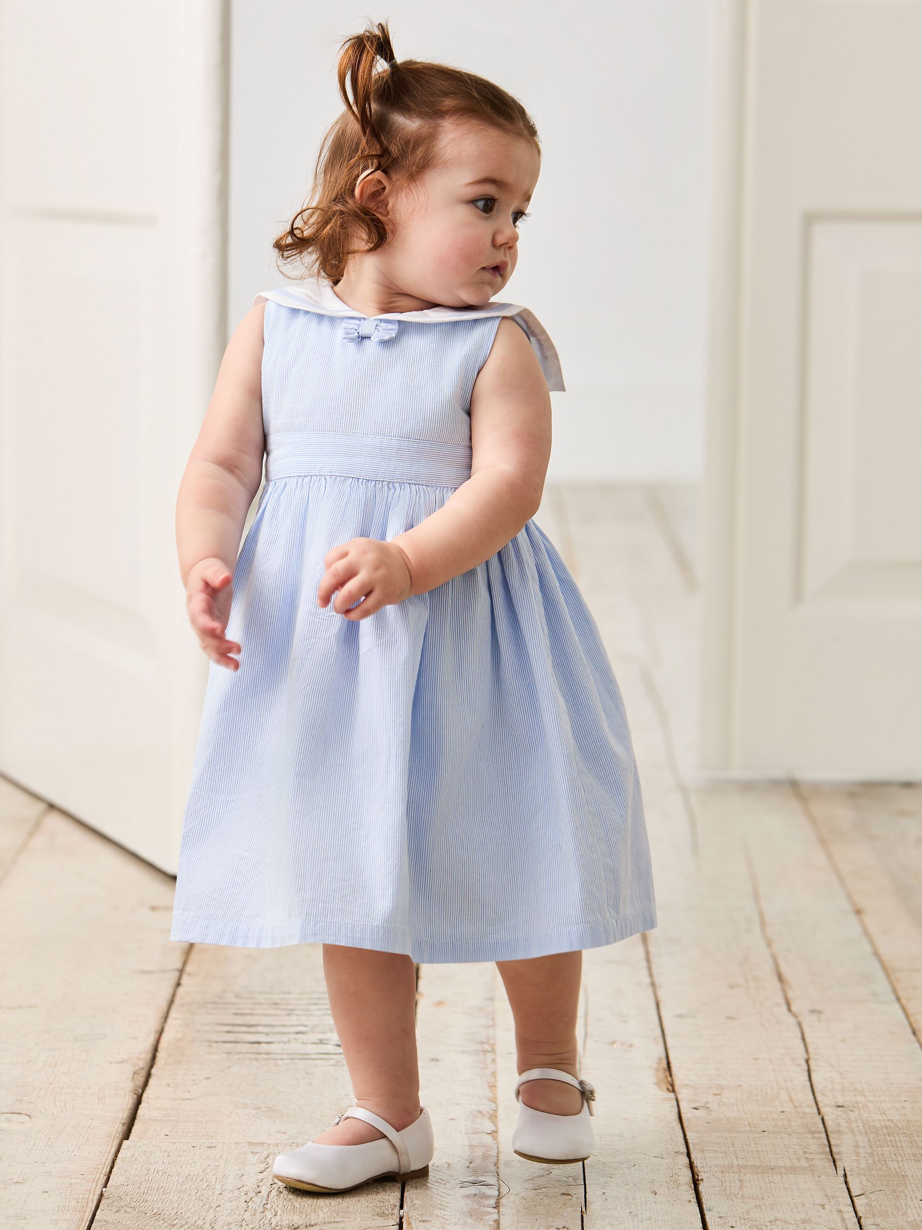 Blue Sailor Stripe Party 100% Cotton Dress (AU5551) | £38 - £44