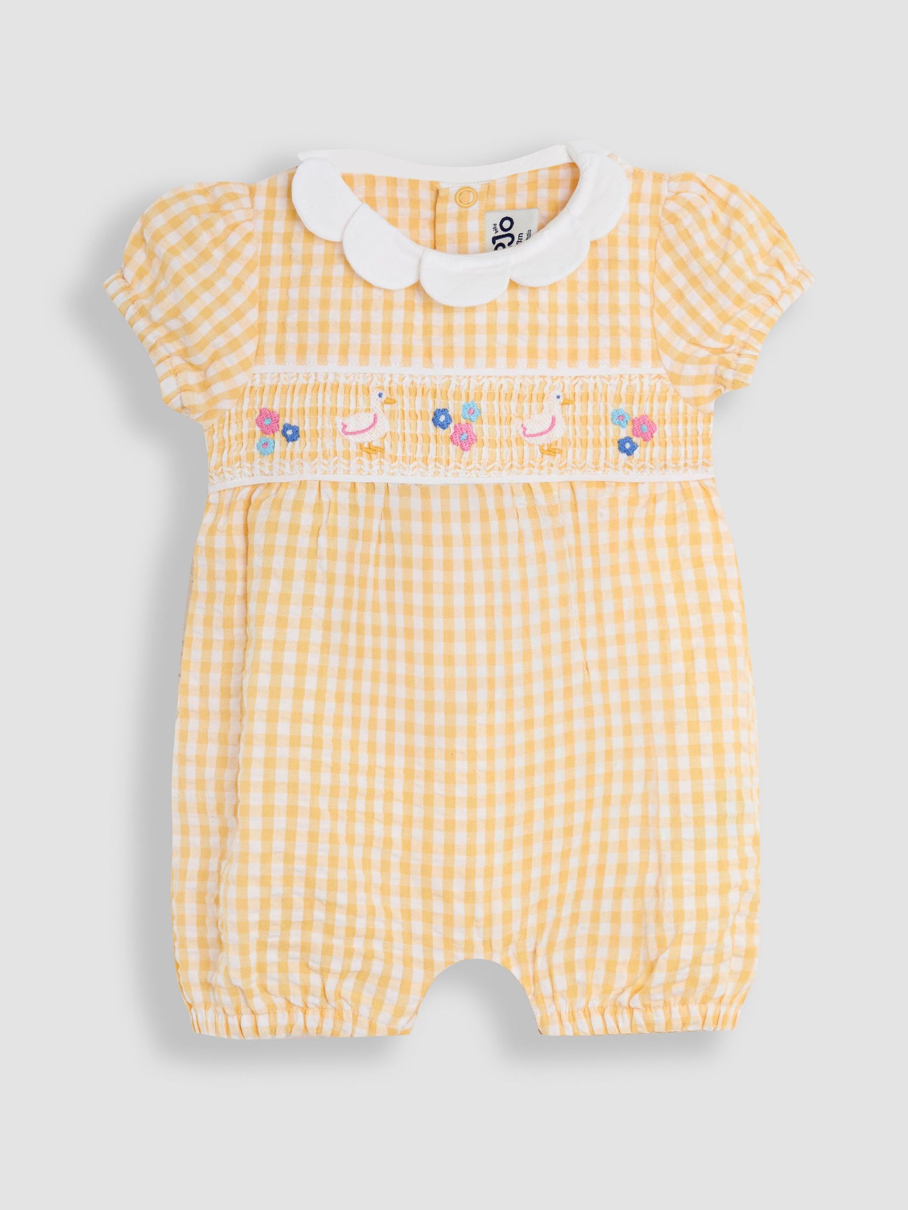Yellow Duck Embroidered Smocked Pretty Romper (AU5594) | £25 - £26