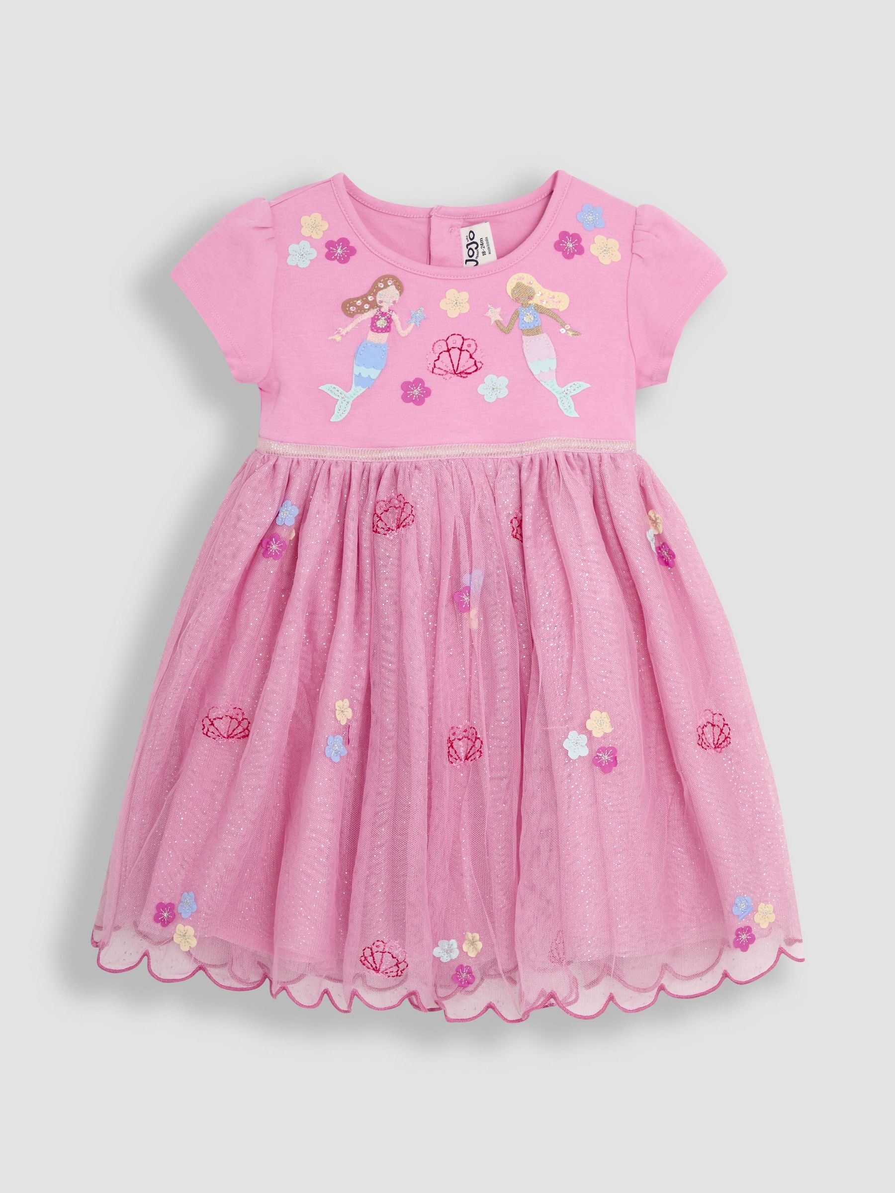 Pink Mermaid Appliqué Tulle Party Dress (AU5613) | £34 - £40